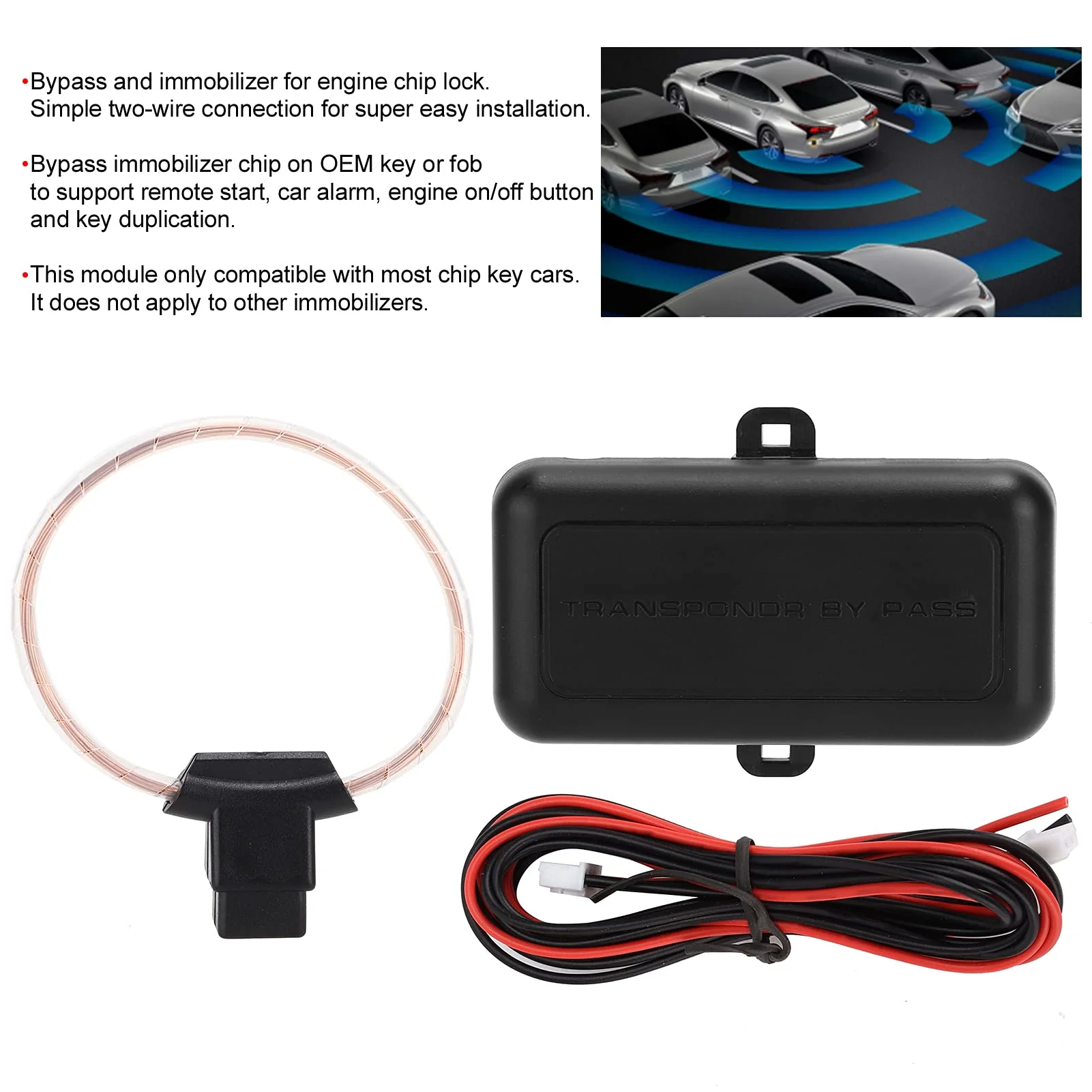 Immobilizer Bypass Module, Car Immobilizer Bypass Module Chip Key Release for Remote Engine Start Stop 12V Universal - Image 2