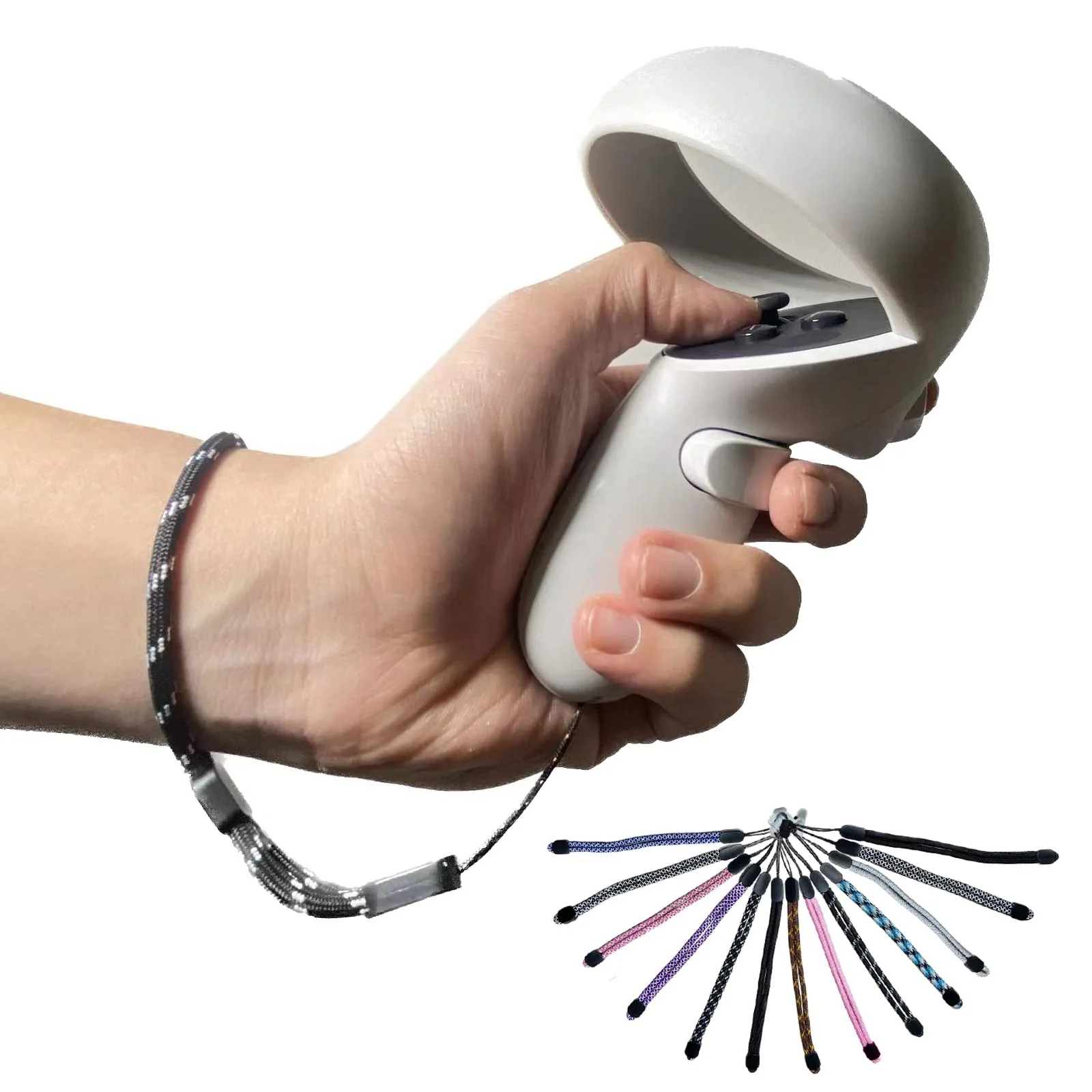 Improved Replacement Wrist Wraps for Oculus Quest 2 Gen Controller, Professional Wrist Lanyards with Resin White Stopper, Replacement Adjustable Hand Straps for Oculus Controller（BF） C4-bf - Image 2
