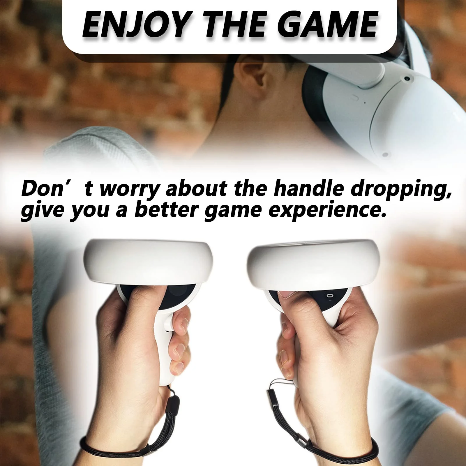 Improved Replacement Wrist Wraps for Oculus Quest 2 Gen Controller, Professional Wrist Lanyards with Resin White Stopper, Replacement Adjustable Hand Straps for Oculus Controller（BF） C4-bf - Image 3