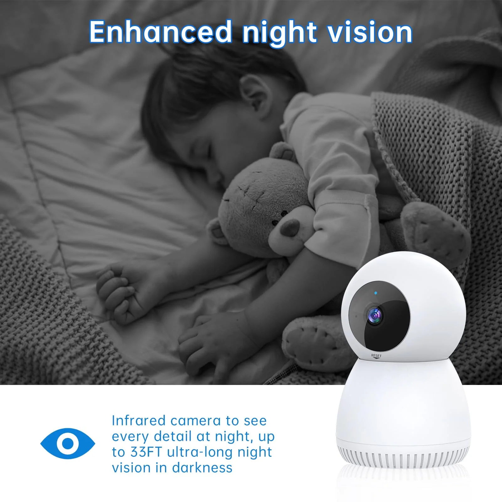 Indoor Camera,1080P Pet Camera Baby Monitor, Cameras for Home Security Indoor, Baby/Pet Camera with Phone App with AI Motion Detection, 2-Way Talk, Night Vision, Siren, Compatible with Alexa - Image 7