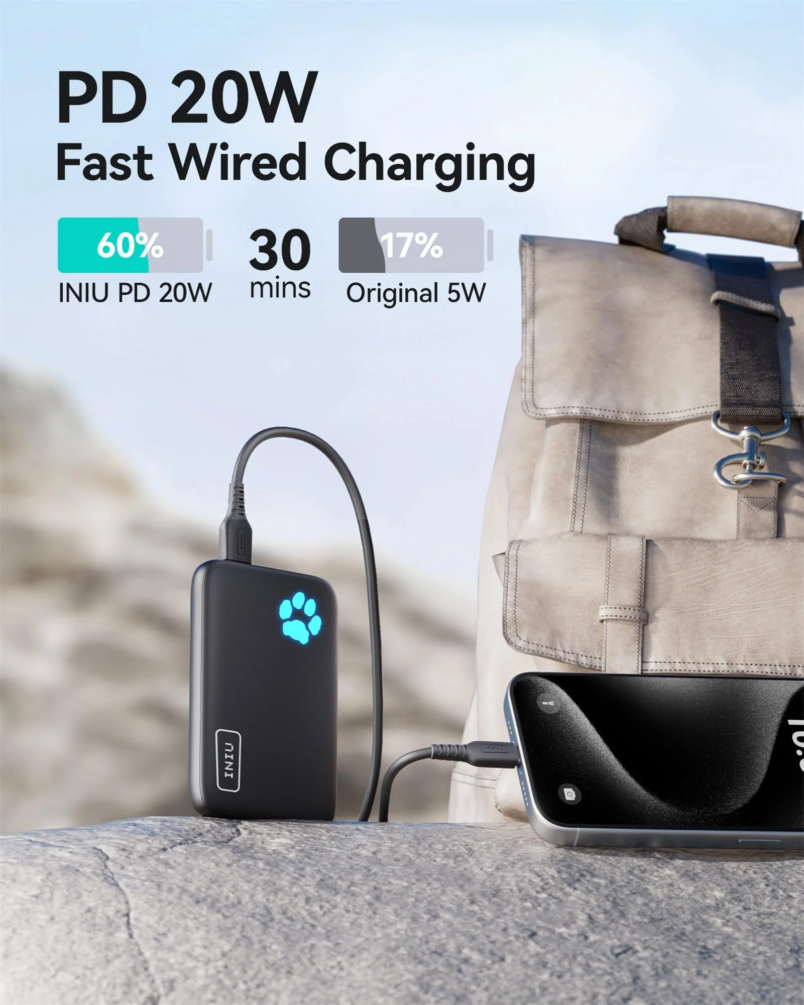 INIU for Magsafe Portable Charger, Small 10000mAh 20W PD Magnetic Power Bank, USB C in&Out Wireless Battery Pack Phone Charger, Only for iPhone 16/16 Plus/16 Pro/16 Pro Max, iPhone 15/14/13/12 Series Qi1 7.5W Wireless Charging - Image 8