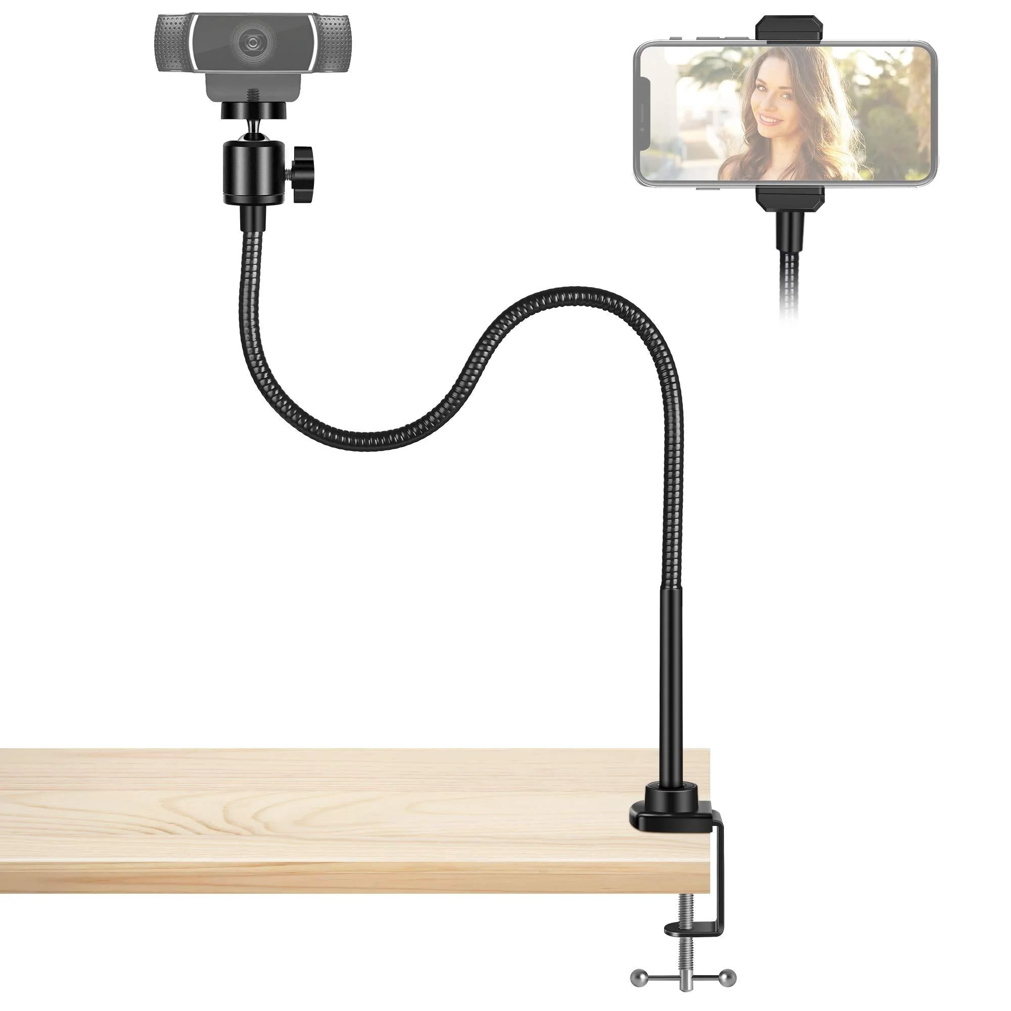 InnoGear 25 Inch Webcam Stand, Flexible Cell Phone Stand Desk Mount Camera Stand Gooseneck for Logitech Webcam BRIO C920 C920S C922 C922x C925e C930 C930e C615