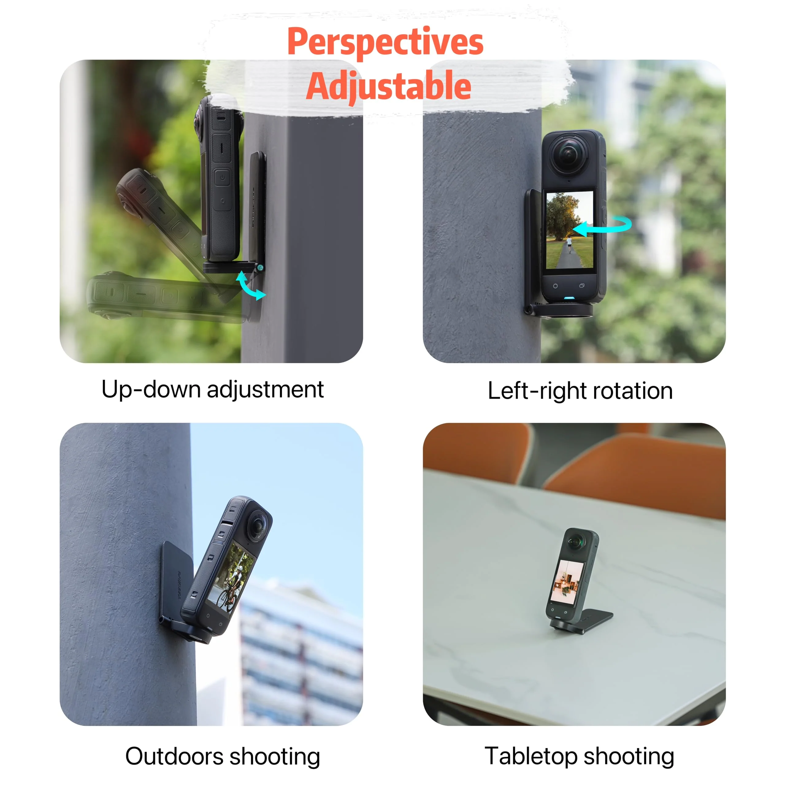Insta360 X4 Magnetic Mount Stand Compatible for Insta360 Camera, Magnet Steering Holder Bracket with 1/4 Screw for 360 Action Camera, Stand Base for Insta360 X4/X3/X/GO 3/GO 2/DJI Pocket 3 - Image 4