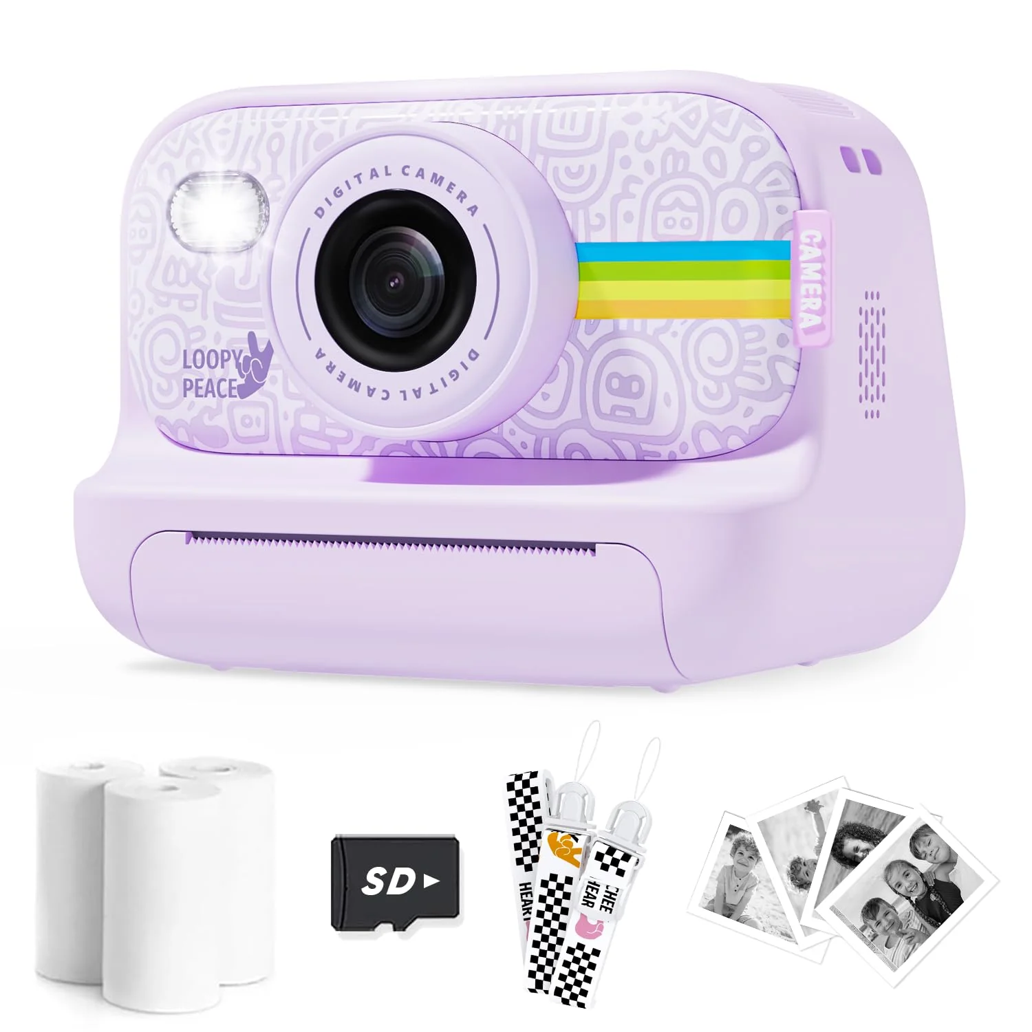 Instant Print Camera for Kids,Portable Toy for 3-12 Year Old Girl,48MP Digital Cameras for Toddler, Christmas Birthday Gifts for 4 5 6 7 8 9 10 Year Old Boys Purple