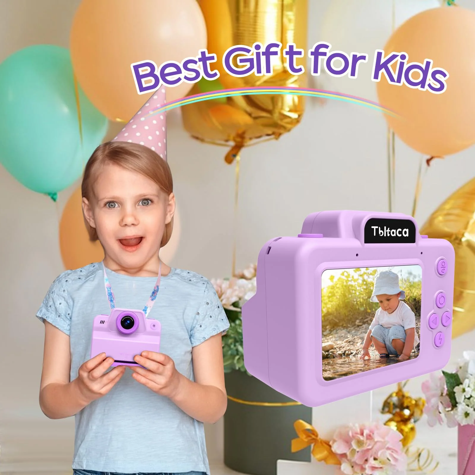 Instant Print Camera for Kids, Toddler Kids Camera Instant Print for 3 4 5 6 7 8 9 10 Years Old Girl Christmas Birthday Gifts, Portable Kid Children Digital Travel Camera Toys for Girls Age 3-12 Purple - Image 6