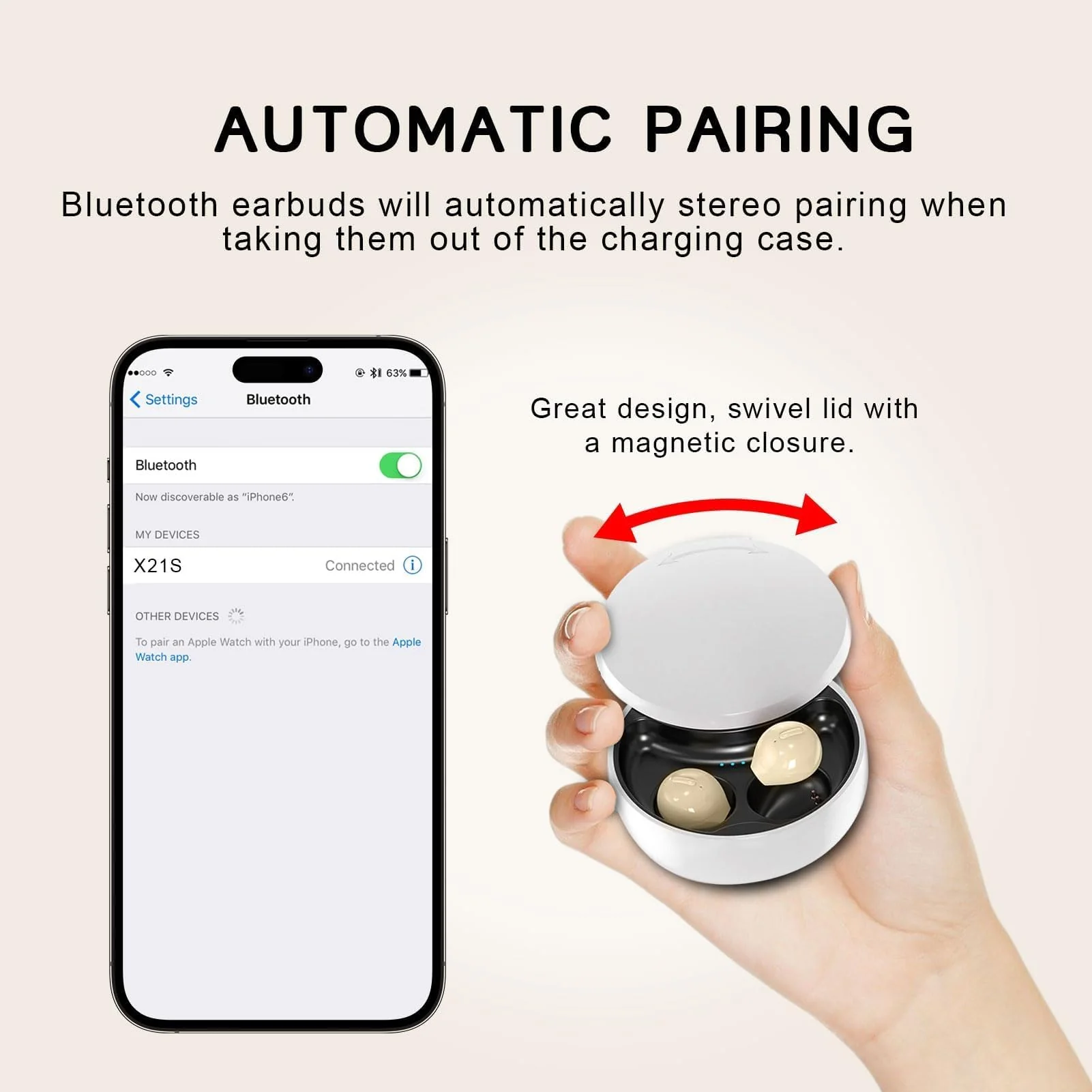 Invisible Earbuds Sleep Smallest Bluetooth Earbuds Mini Wireless Ear Buds Discreet Bluetooth Earpiece Tiny Hidden Small Ears Earbud for Work Headphones True Wireless Earpiece with Charging Case Black - Image 7