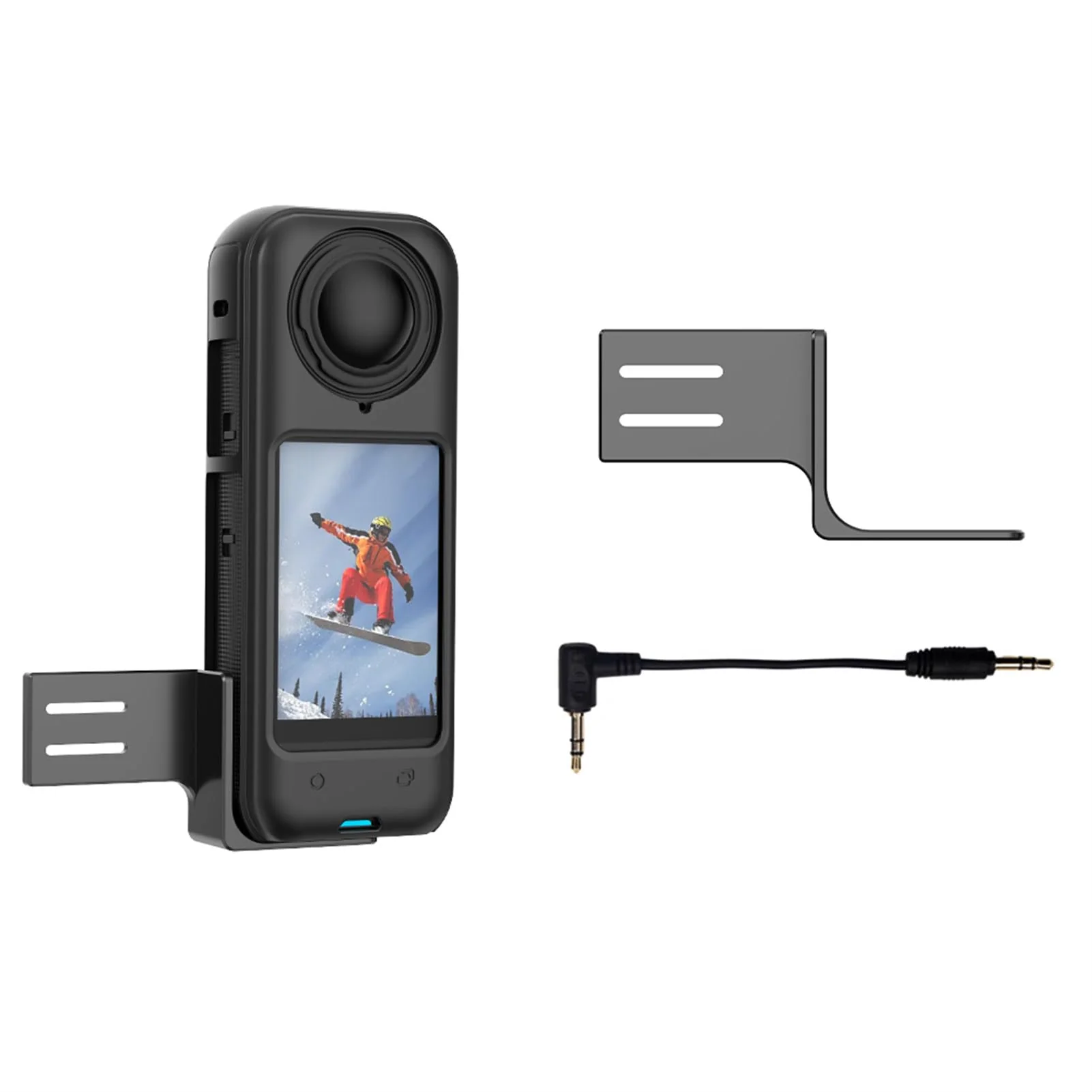 Invisible Mic Cold Shoe Compatible with Insta360 X4 Mic Adapter Mount Bracket External Microphone Holder with Audio Cable Compatible for Insta360 X4 Accessories - Image 3