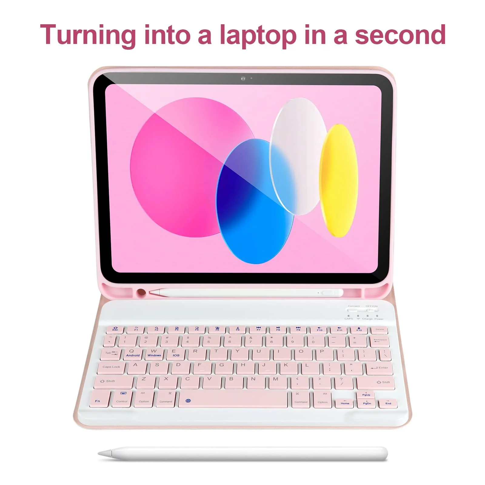iPad 10th Generation Case with Keyboard,Keyboard Case for iPad 10th Gen 2022 10.9’’Keyboard for iPad 10th Gen with Pencil Holder,Detachable Bluetooth Keyboard Case for iPad 10.9 2022,Pink Pink - Image 4