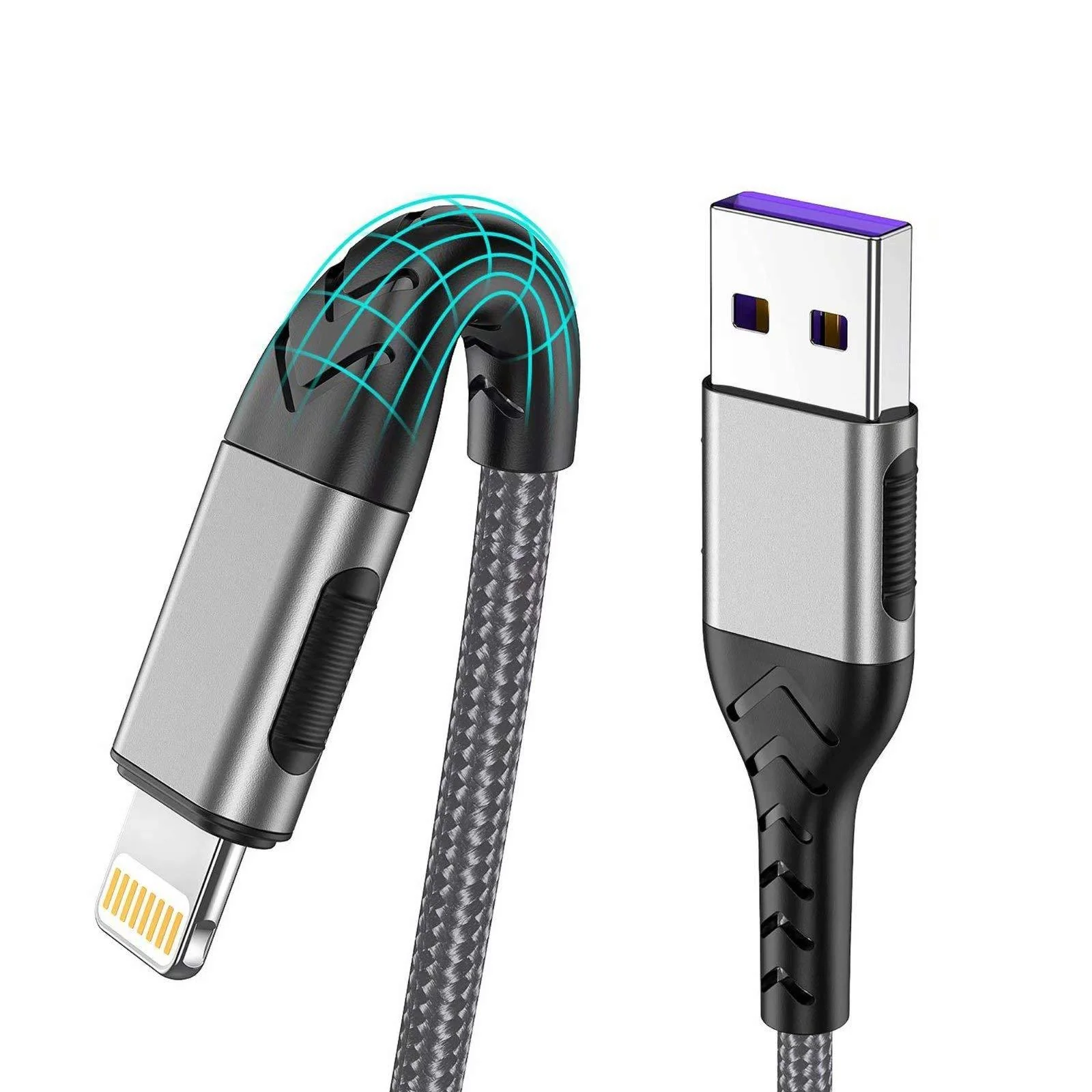 iPhone Charger, [MFi Certified] 3Pack 10FT USB A Cable for Long Charger Cable, Fast iPhone Charging Cord for iPhone Xs Max/XS/XR/X/8/7/6S/6/Plus/SE/iPad(Silver) Silver