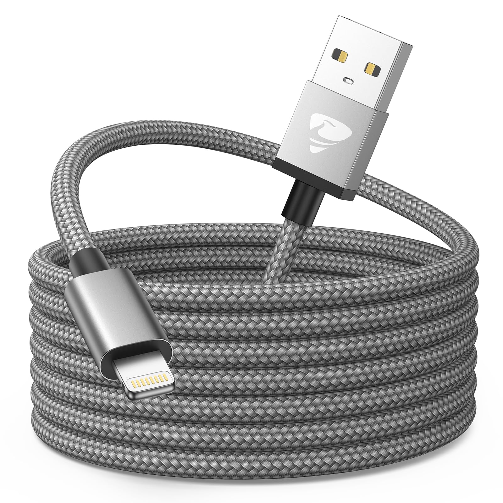 iPhone Charging Cable, Lightning Cable, 3M Charging Cable, iPhone Cable, MFi Certified iPhone Fast Charging Cable, Nylon Fast USB Lightning Cable for iPhone 14 13 12 11 Pro Max Mini XS XR X 8 7 6 6s 3 metres grey