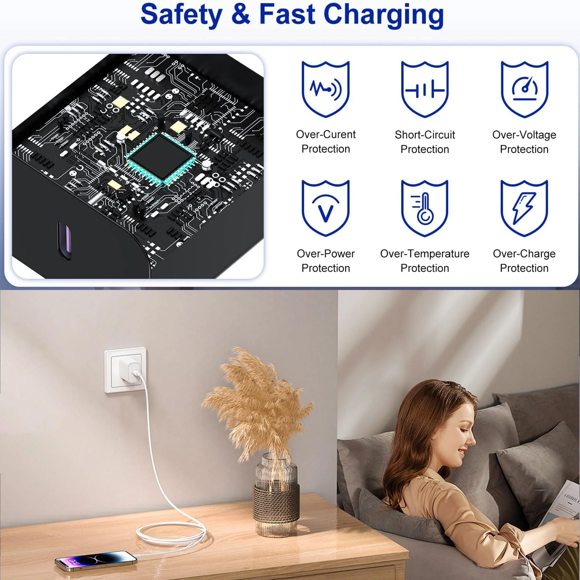 iPhone Fast Charger, [MFi Certified] 20W PD Fast Charger with 6FT Long iPhone Charger Cord Compatible for iPhone 14/14 Pro Max/13/13 Pro Max/12/12 Pro/12 Pro Max/11 Pro Max/XR/XS/X/Pad 2Pack - Image 4