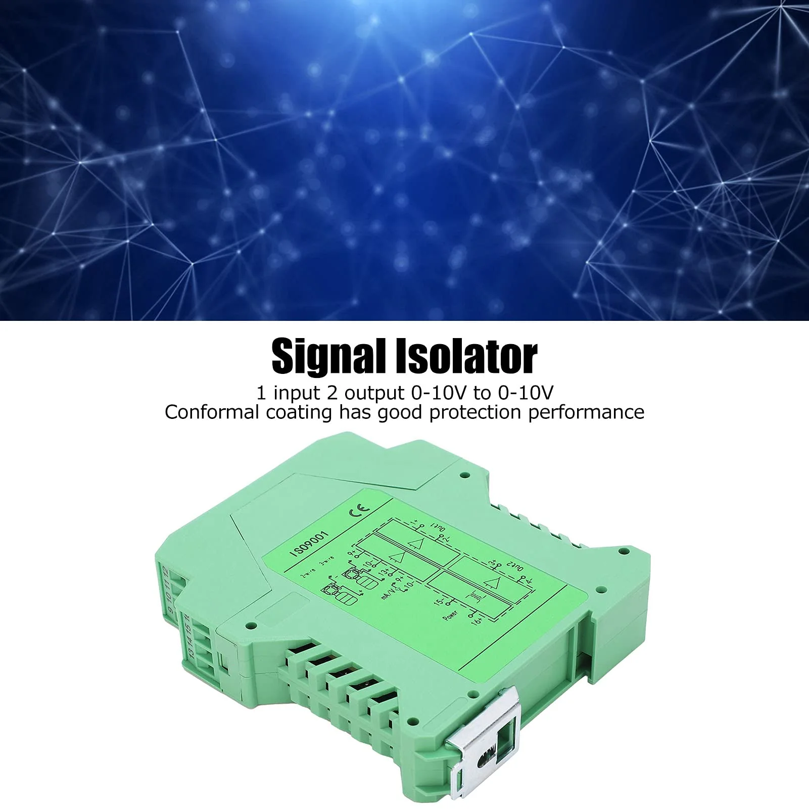 Isolator, 0-10V To 0-10V Current Conditioner, Analog Isolator Transmitter Splitter, DIN Rail Mount, PLC Detect Conditioner for 2 or 3 Wire Transmitters - Image 2