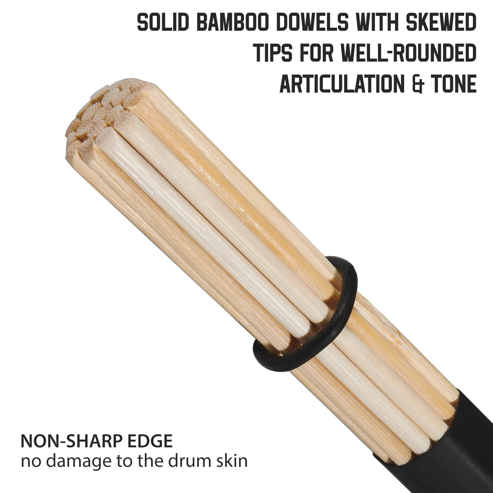 Jazz Drum Sticks Drumsticks Bamboo Punk Drum Sticks for Jazz Folk Music (black) 1 - Image 3