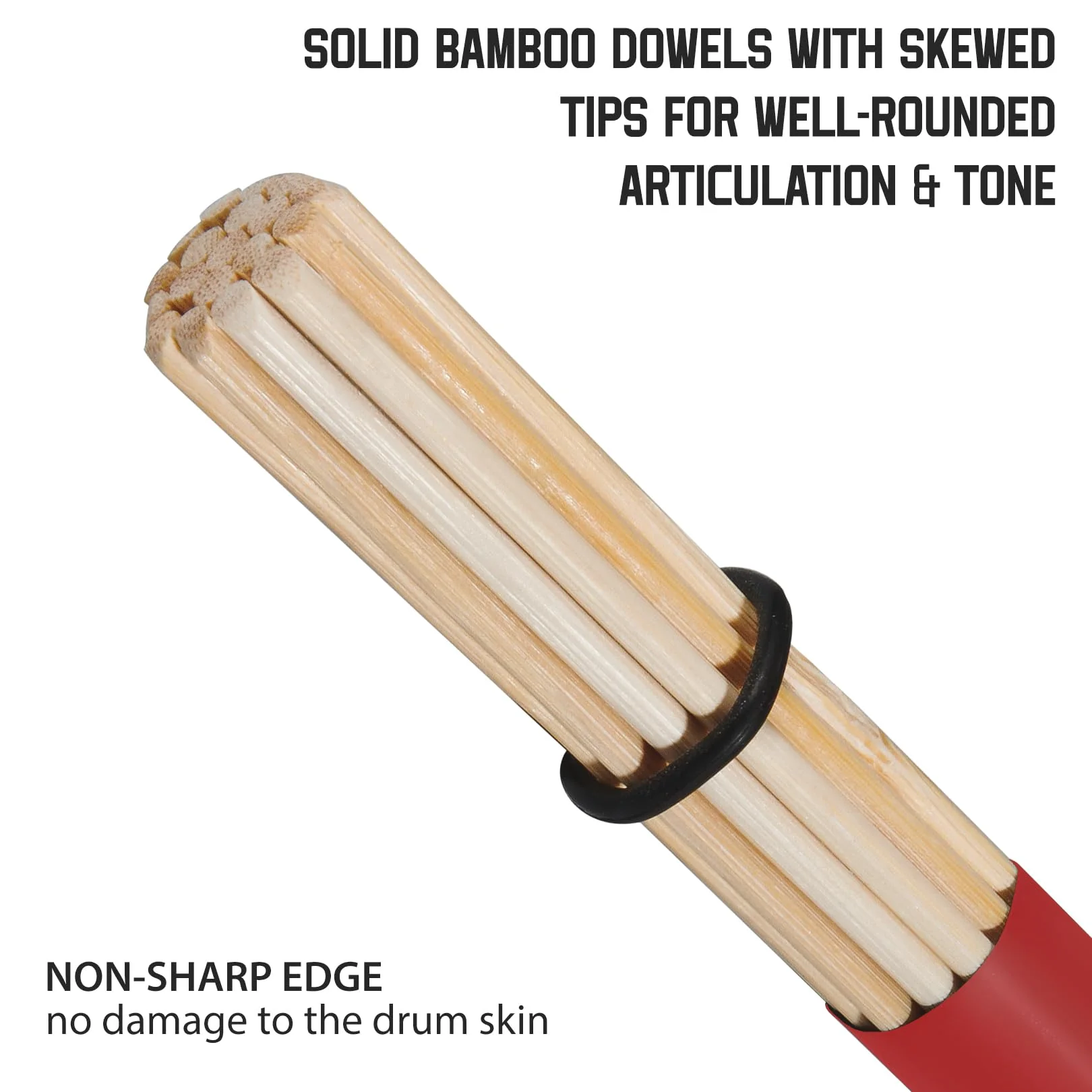Jazz Drum Sticks Drumsticks Bamboo Punk Drum Sticks for Jazz Folk Music (red) 1 - Image 3