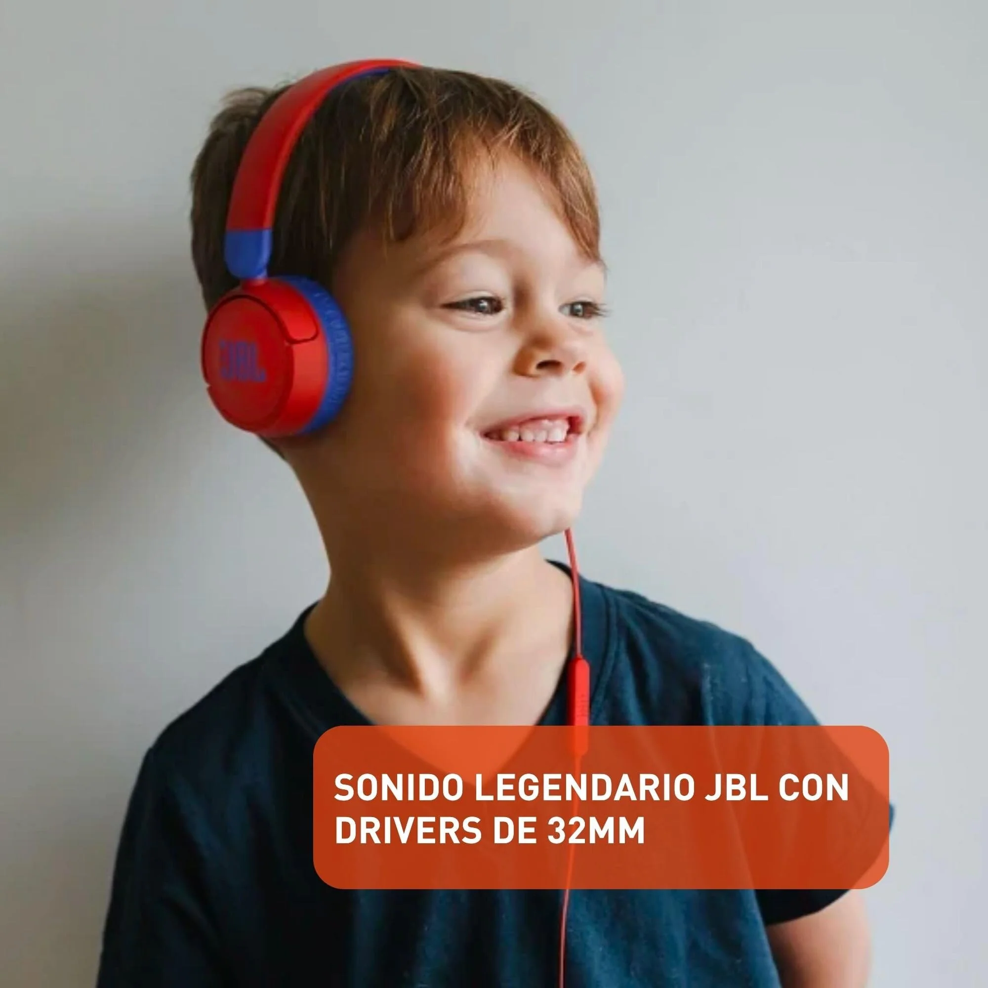 JBL JR 310 - Kids On-Ear Headphones (Red/Blue), Small Red/Blue - Image 9