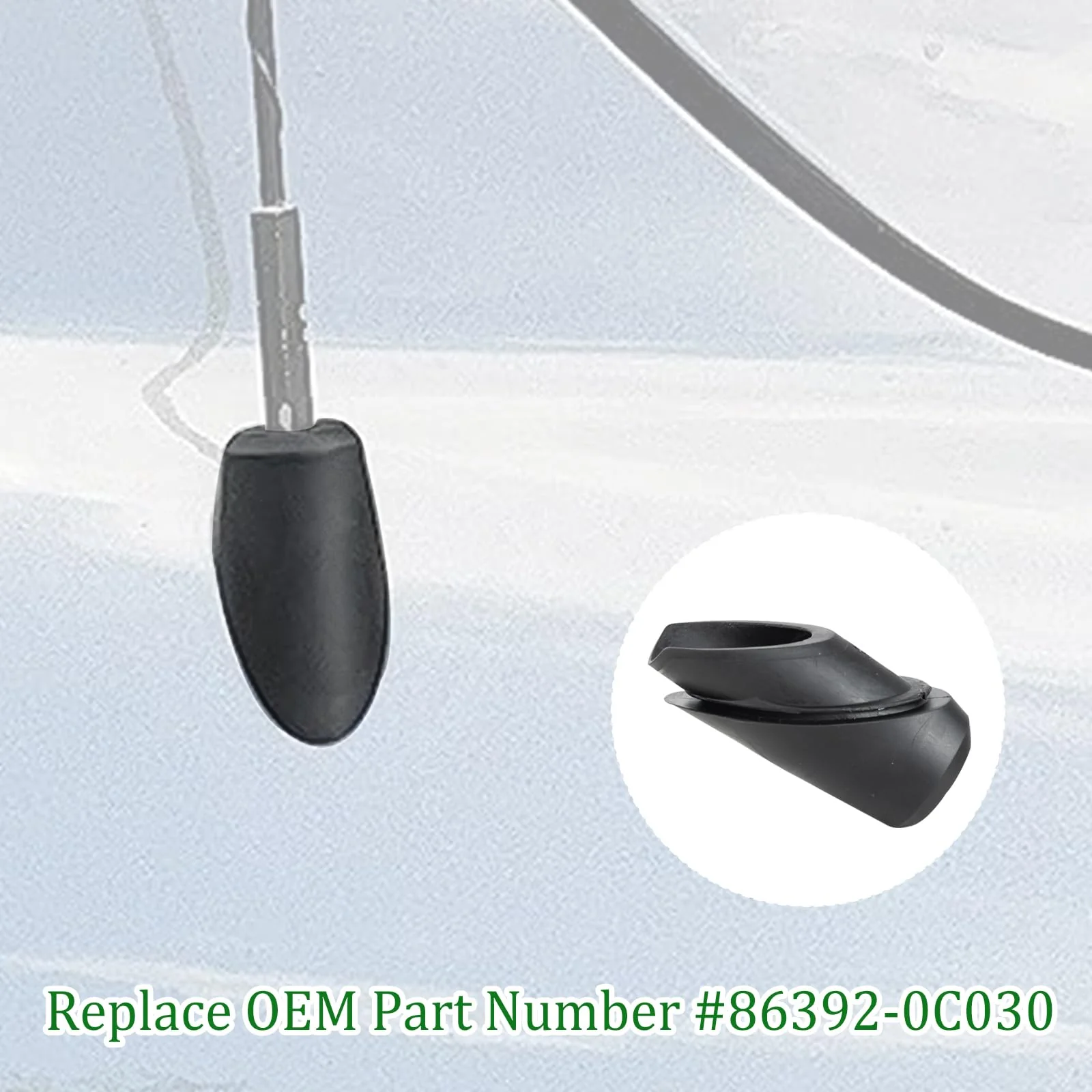 JDMCAR Antenna Ornament Replacement for Toyota Tundra Accessories 2014-2021, 86392-0C030 Tundra Manual Radio Antenna Mounted Base Bezel Black-fits 2014-2021 tundra - Image 2