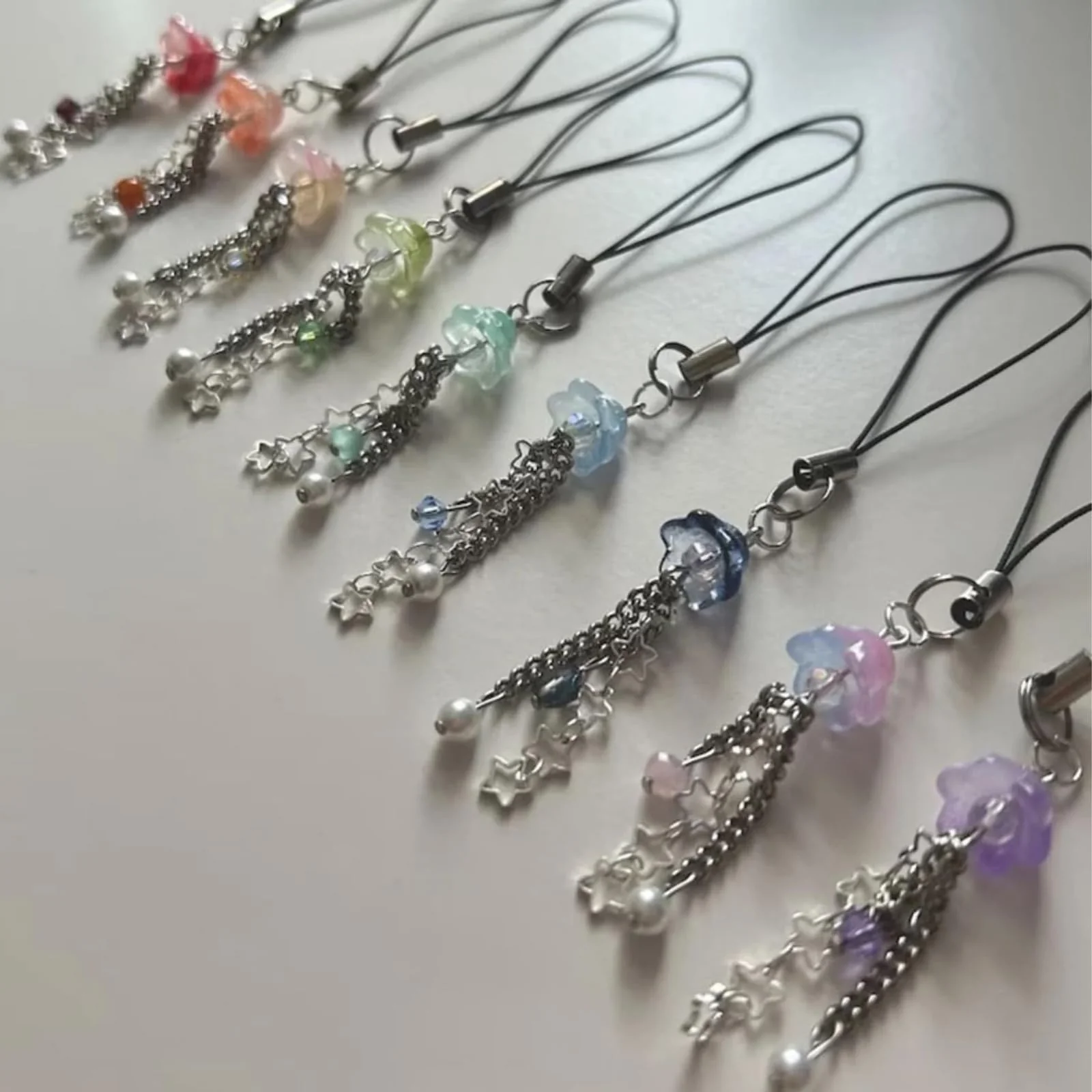 Jellyfish Phone Charm,Y2K Beaded Phone Strap Cute Jelly Phone Charms Aesthetic Cell Phone Accessories Chain for Women Girls Dark Blue - Image 7