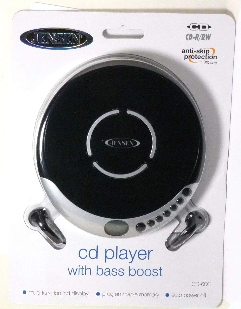 Jensen CD Portable Personal CD Player with 60 Seconds Anti-Skip Protection, FM Radio & Bass Boost + Stereo Earbuds - Black - Image 4
