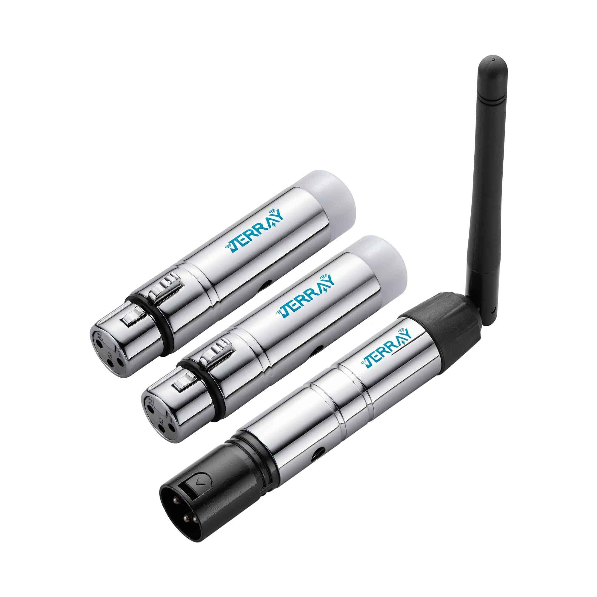 JERRAY 3pcs DMX512 DMX Dfi DJ 2.4G Wireless 2 Receiver with Light Dome & 1 Transmitter LED Lighting Control Short version for LED Stage Par Party Light