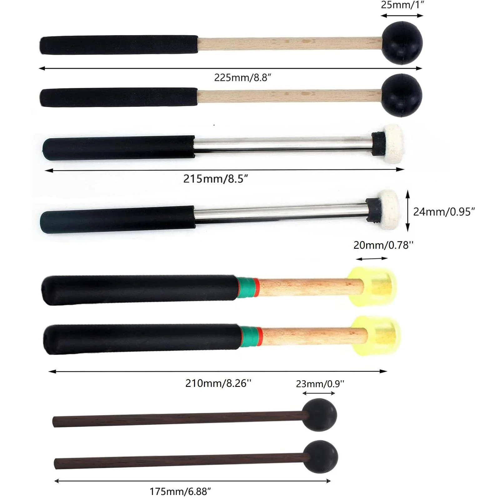 Jiayouy 4Pair Steel Tongue Drum Mallets with Bracket and Storage Bag,3 Pair Rubber Head Percussion Sticks,1 Pair Felt Head Drum Stick,Drum Hammer for Ethereal Drum Xylophone Woodblock Glockenspiel - Image 6