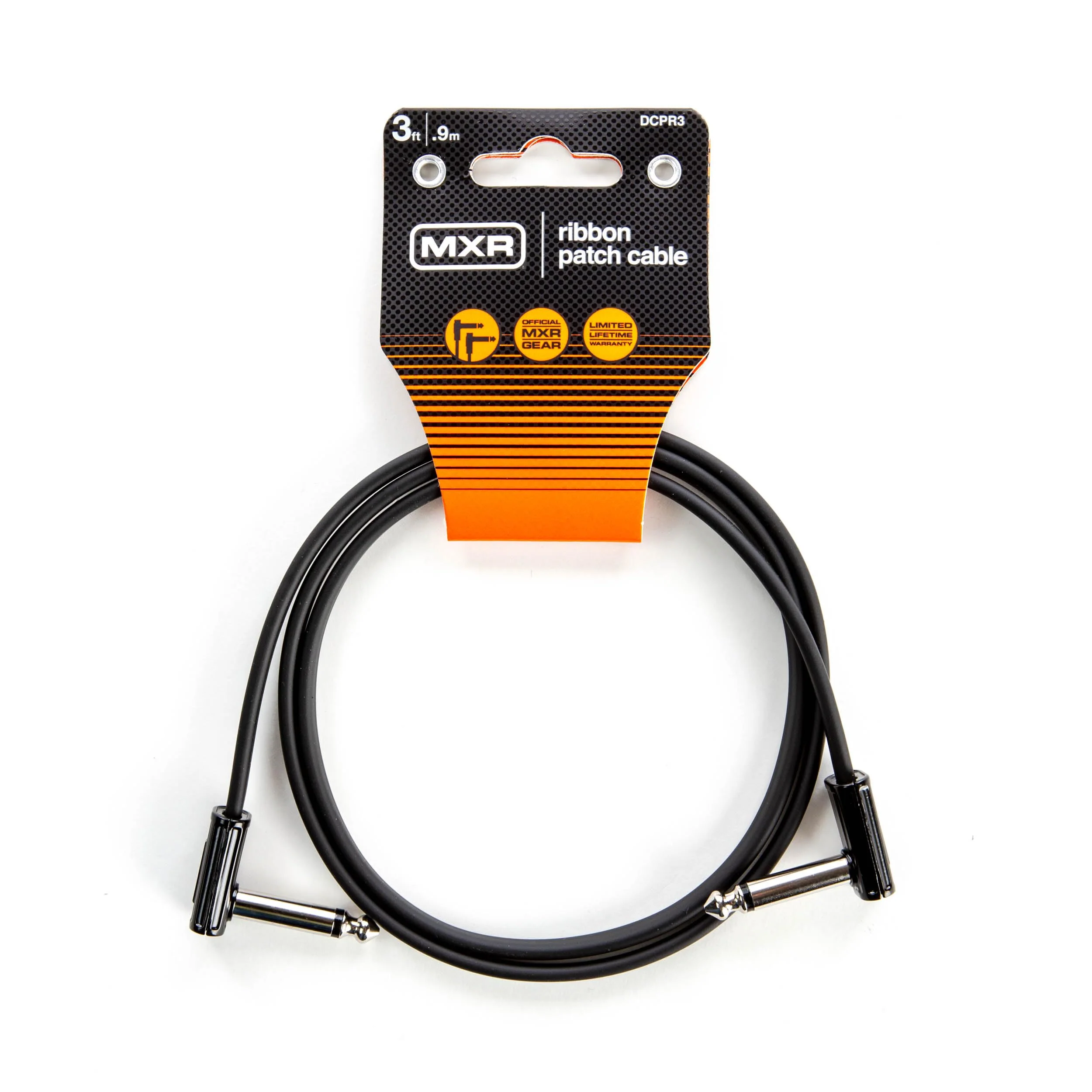 JIM DUNLOP, 1/4-Inch Right Angle MXR Ribbon Patch Cable 3 ft|0.9 m (DCPR3) 3 Foot
