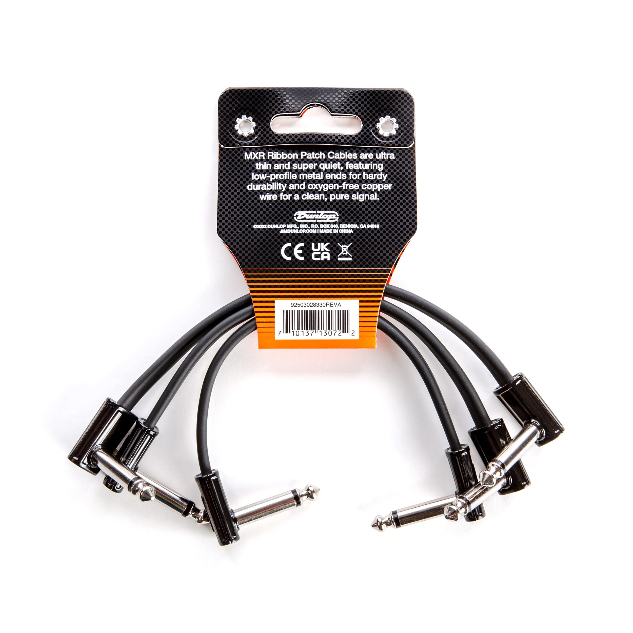 Jim Dunlop, 1/4-Inch Right Angle MXR Ribbon Patch Cable 6 in|15 cm-3 Pack (3PDCPR06) - Image 2