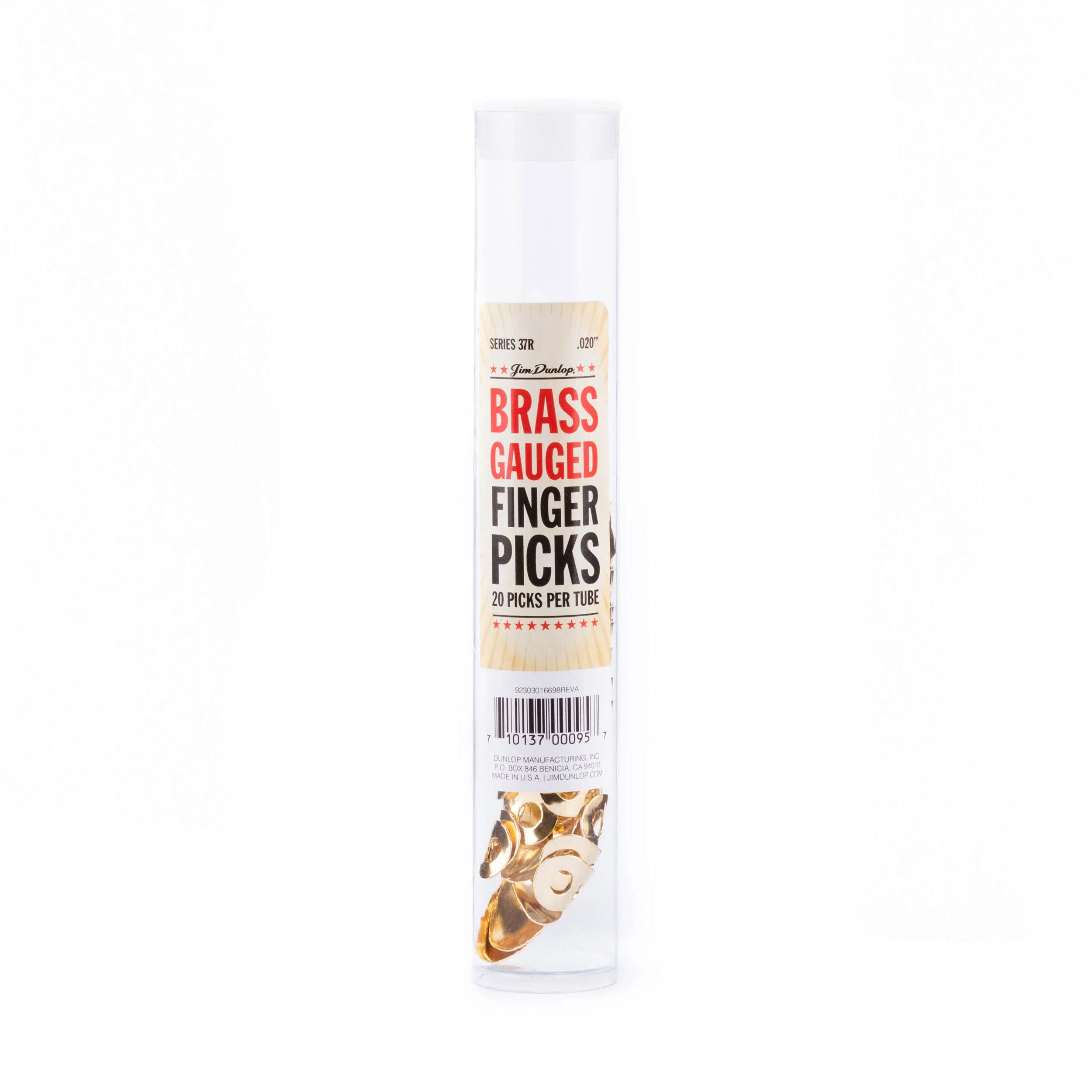 JIM DUNLOP 37R.020 Brass Fingerpicks, .020", 20/Tube .020 Inch Tube 20 picks - Image 3