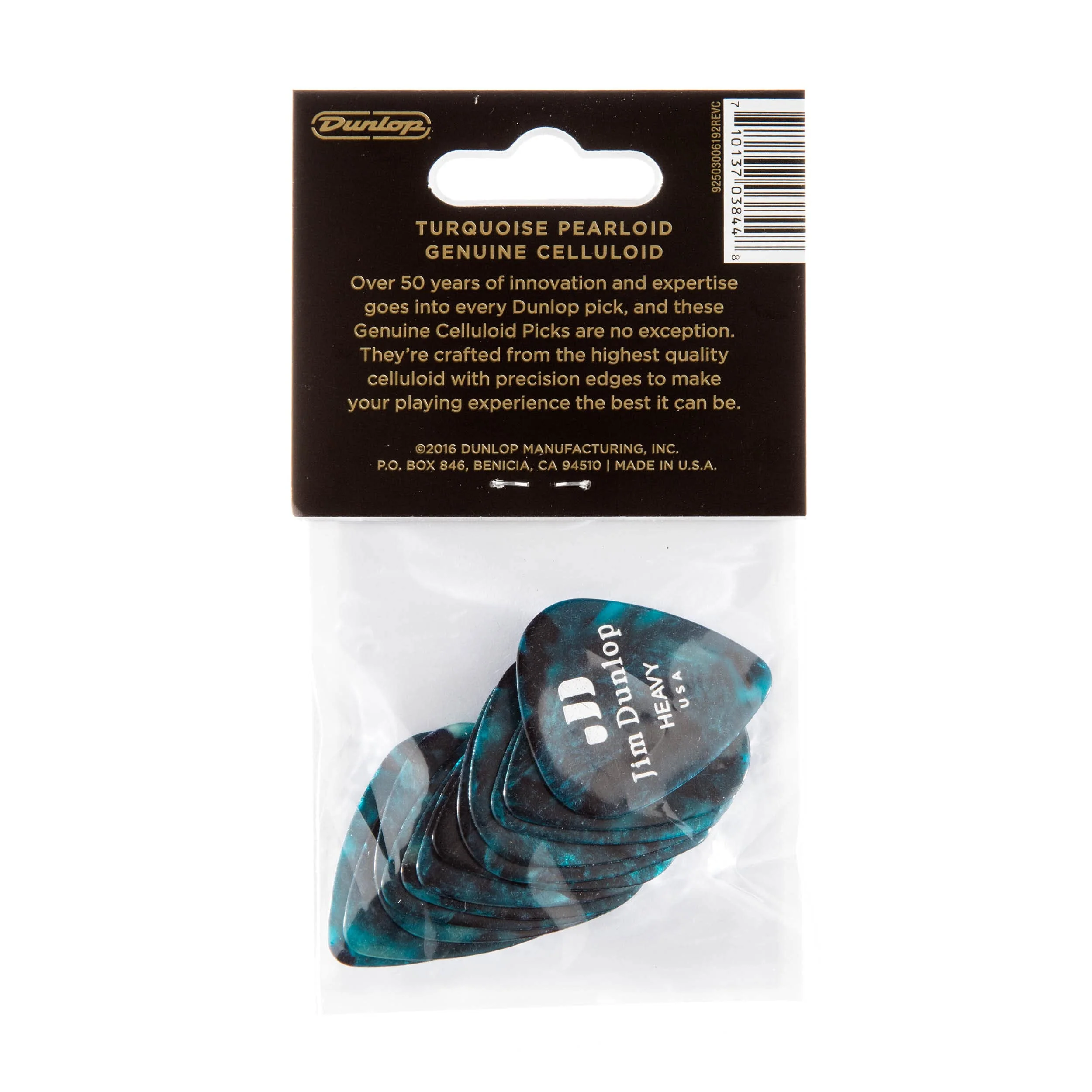 Jim Dunlop 483P11HV Genuine Celluloid, Turquoise Pearloid, Heavy, 12/Player's Pack - Image 5