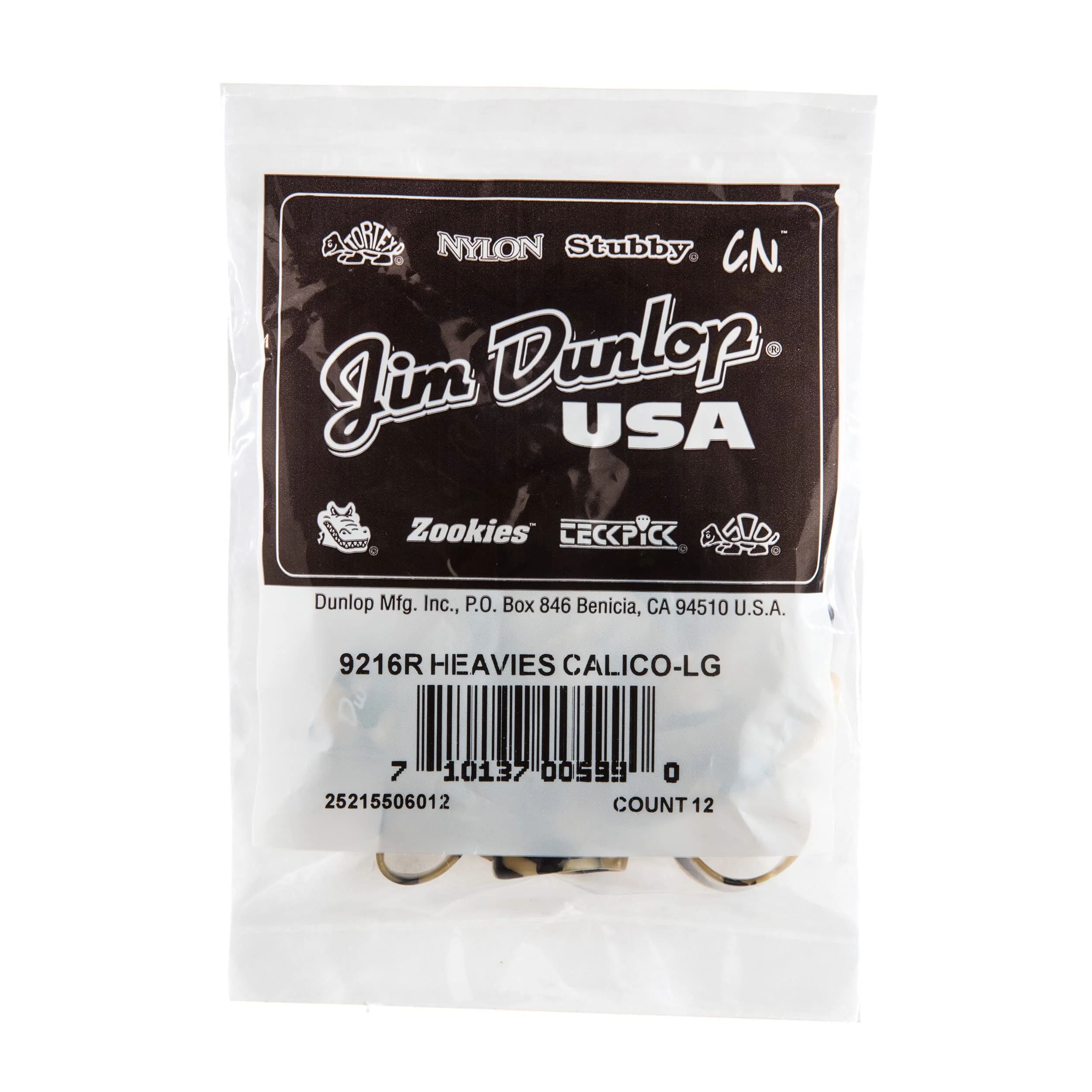 JIM DUNLOP 9216 Heavies Calico Thumbpicks, Large, 12/Bag