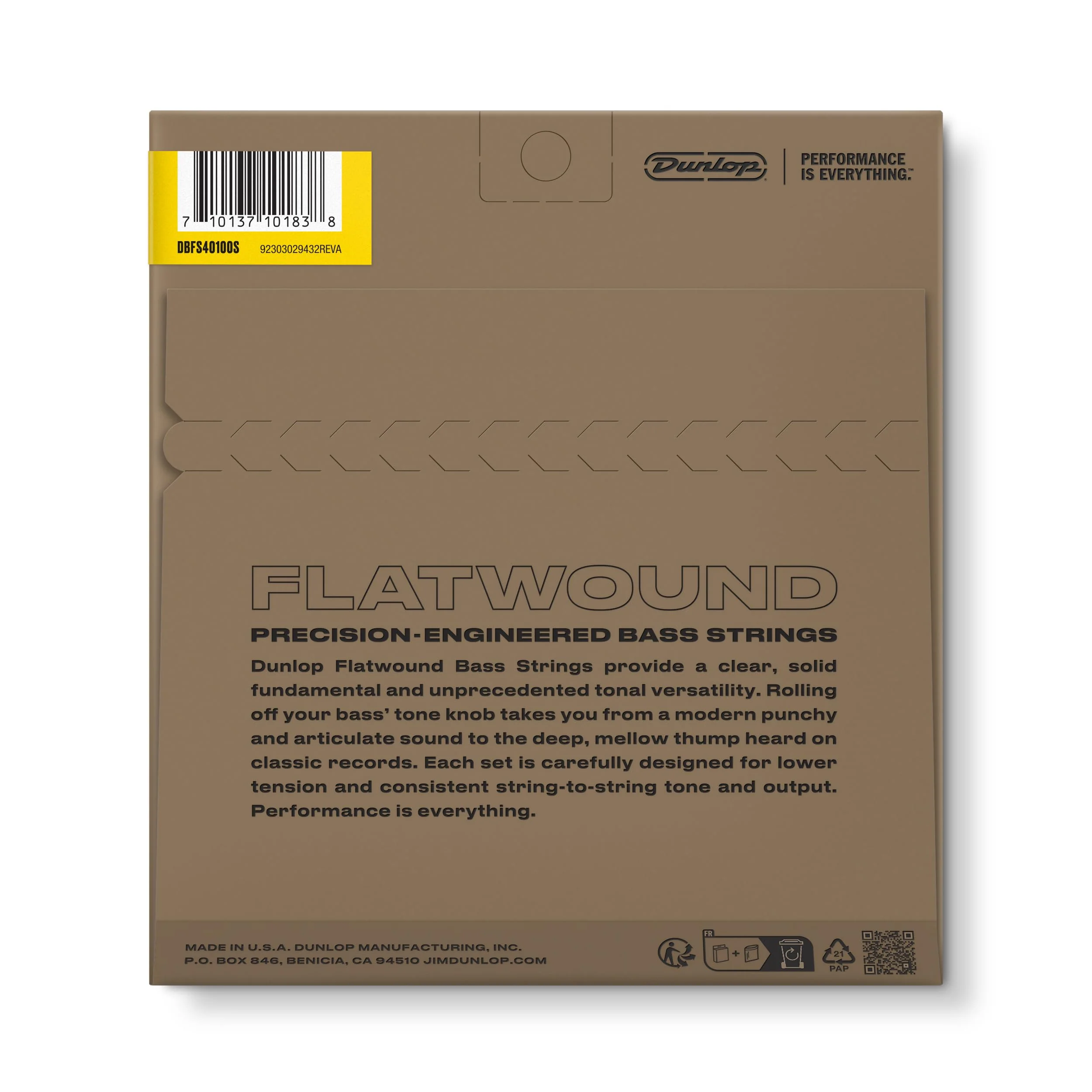 Jim Dunlop Flatwound Short Scale 40/100 Light 4/Set Bass Guitar Strings (DBFS40100S) 4-STRING 40-100 - Image 8