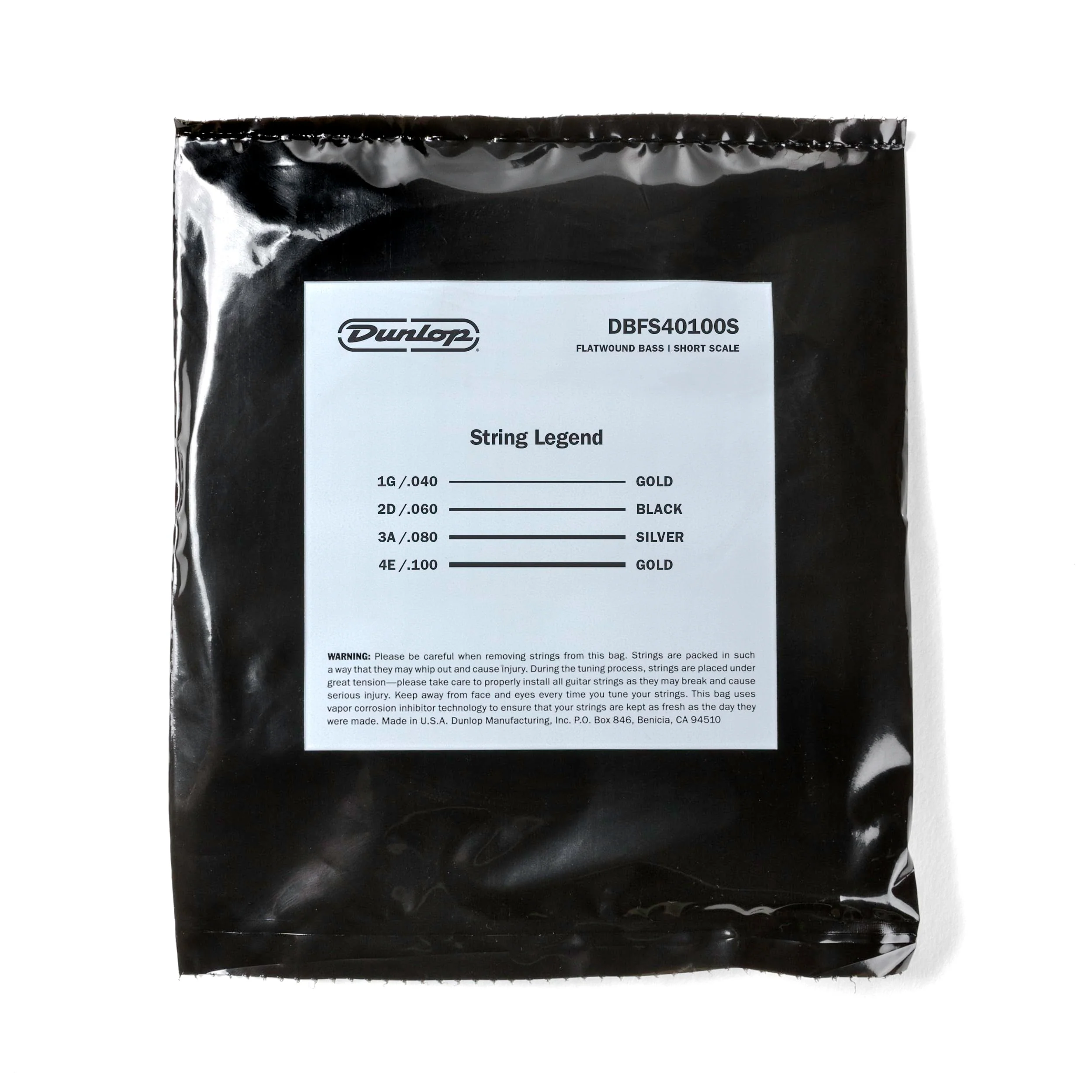 Jim Dunlop Flatwound Short Scale 40/100 Light 4/Set Bass Guitar Strings (DBFS40100S) 4-STRING 40-100 - Image 9