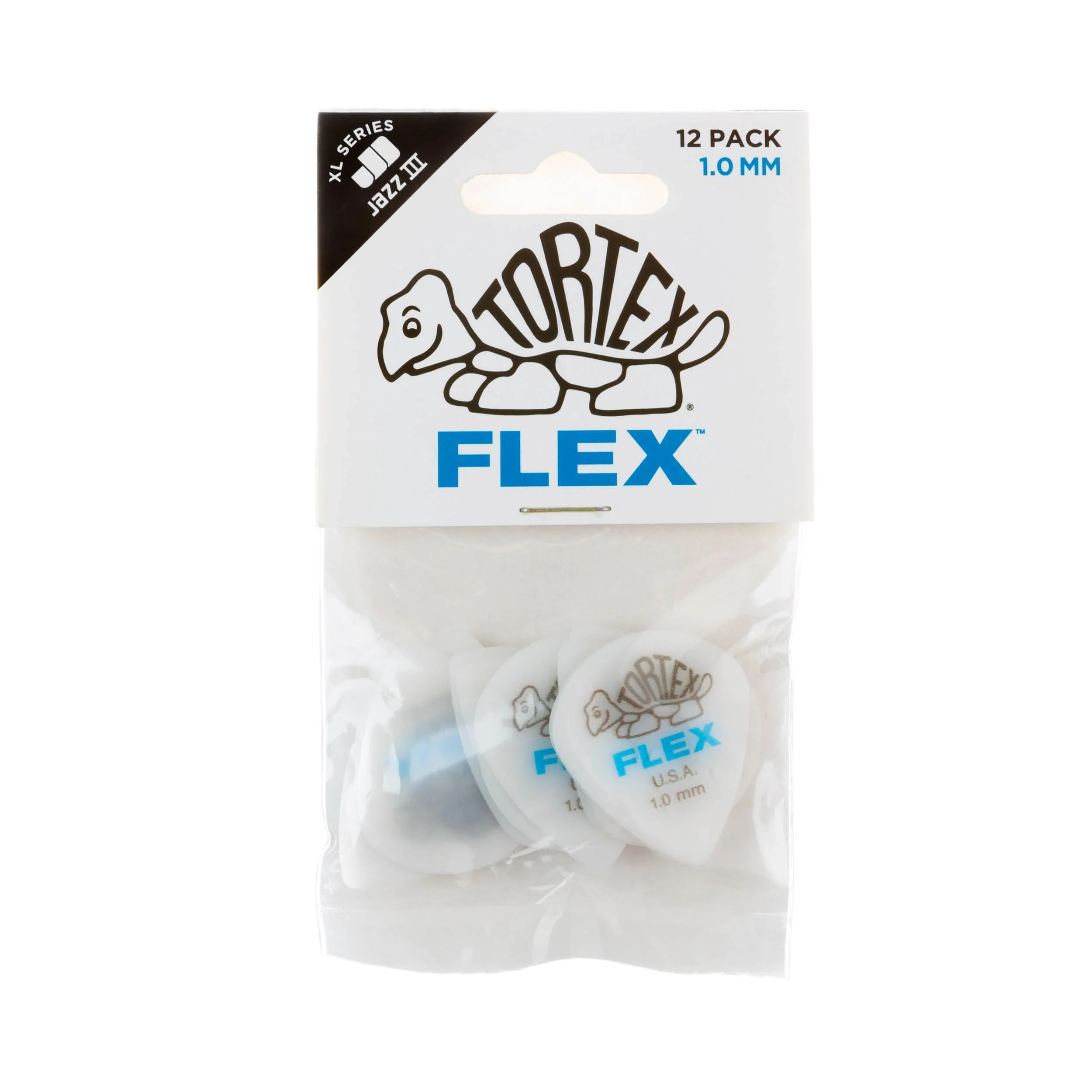 Jim Dunlop Tortex Flex Jazz III XL 1.0mm 72 Pack Guitar Picks (466R1.0) BLUE - Image 3