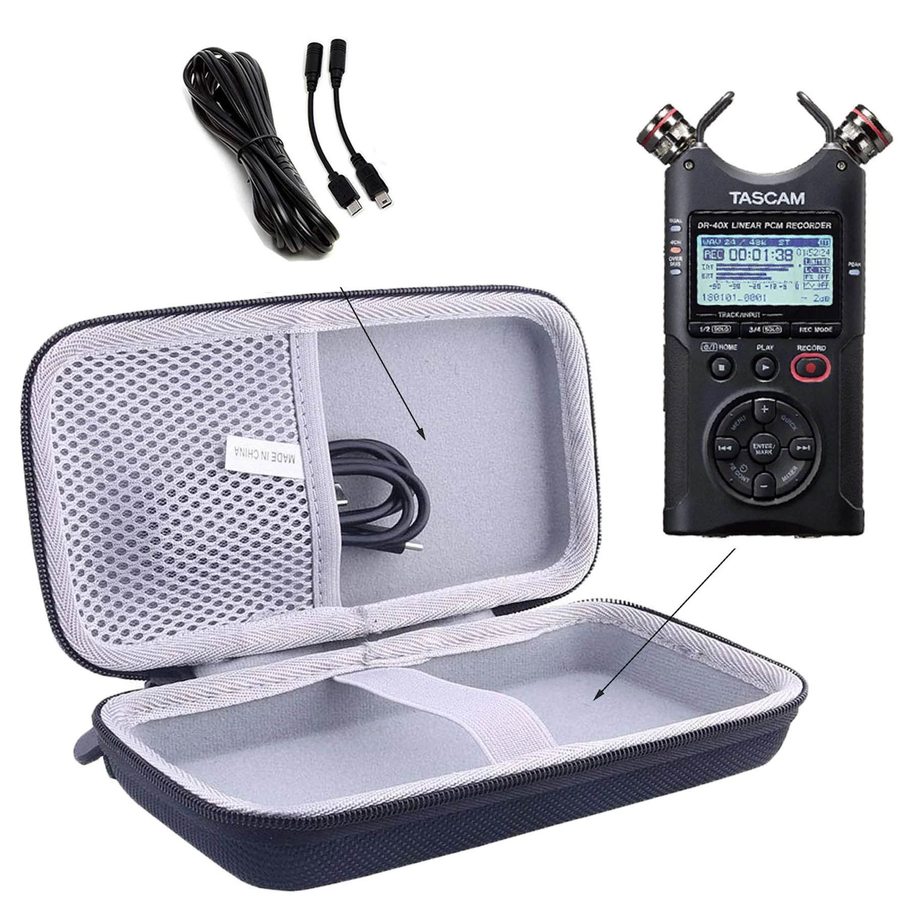 JINMEI Hard Case Replacement for Tascam DR-40X Four-Track Digital Audio Recorder Carry Case. (small) small - Image 3