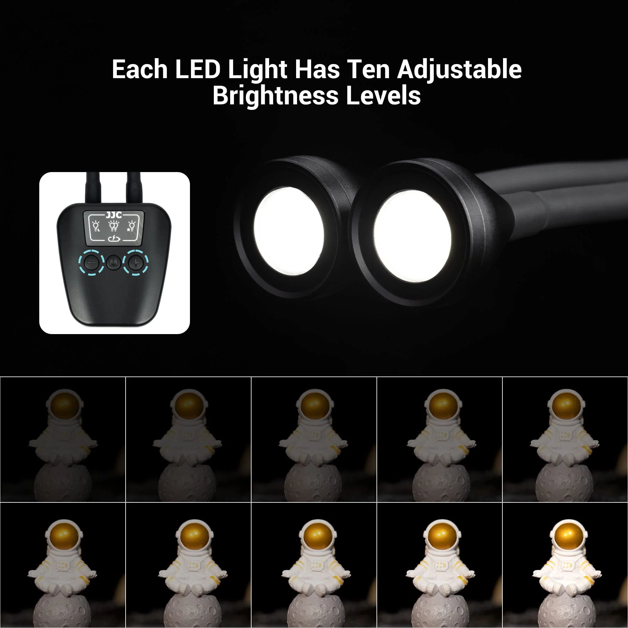 JJC 10-Level Brightness LED Macro Arm Light, CRI 95+ 5600K Macro Photography Lighting with USB-C Charging for Canon Nikon Sony Olympus Pentax DSLR Camera for Insert Plant Jewelry Close Up Shooting - Image 5