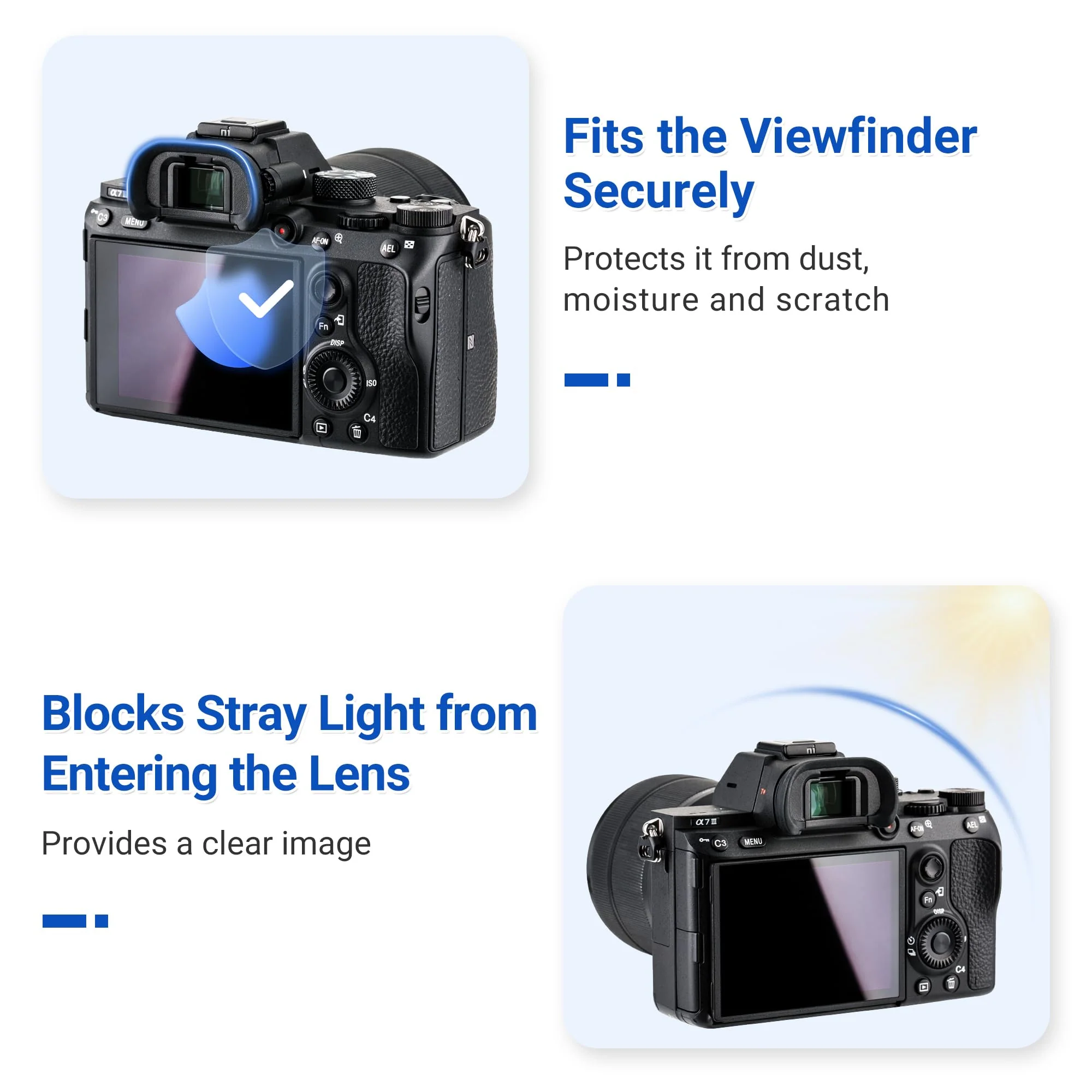 JJC 2-Pack FDA-EP18 Eyecup Eyepiece Eye Cup for Sony A7 A7II A7III A7R A7RII A7RIII A7RIV A7S A7SII A9 A99II A58 for Sony A7 A7 II A7 III A7R A7R II A7R III A7R IV A7S A7S II A99 II A58 Camera - Image 2