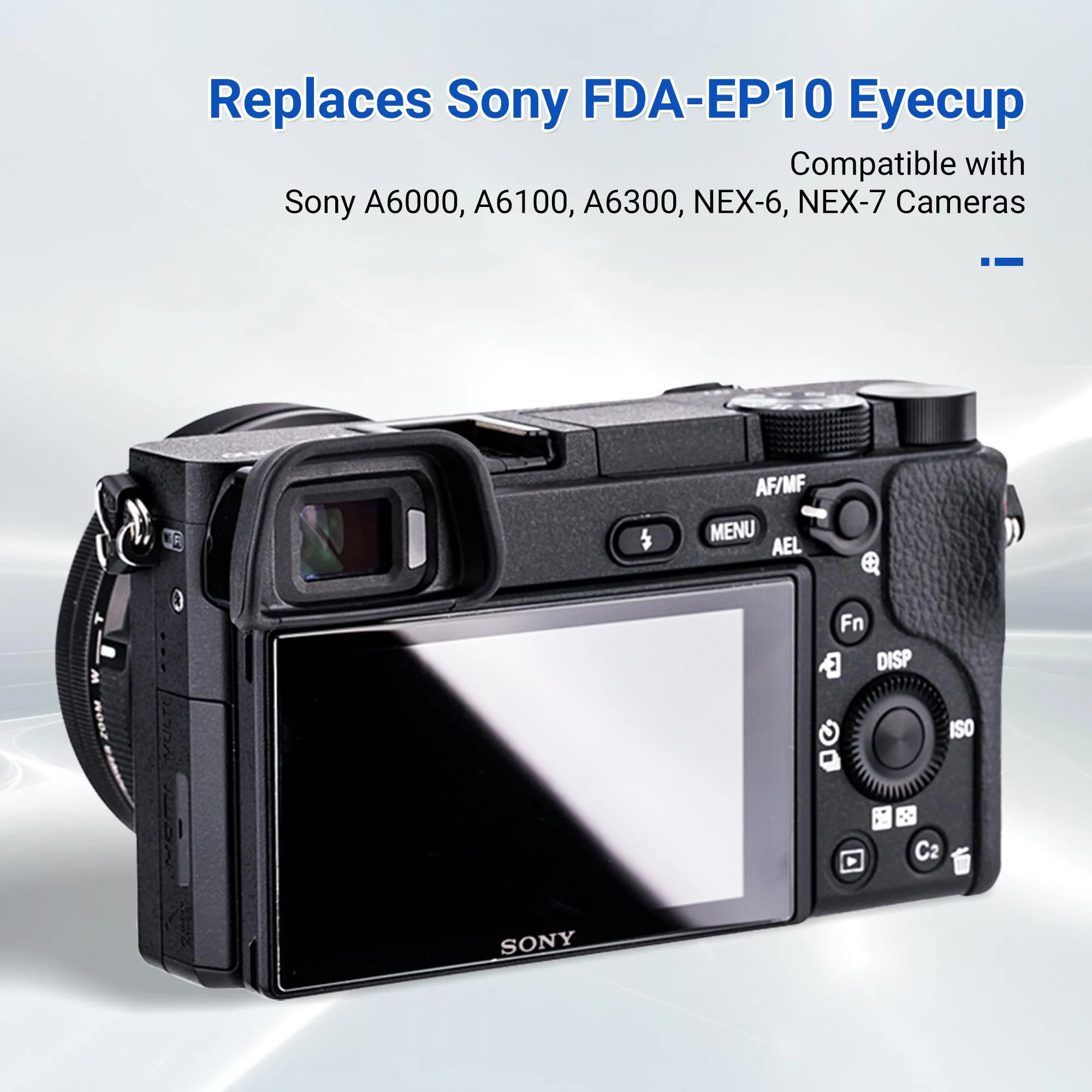 JJC 2-Pack Soft Viewfinder Eyecup Eyepiece Eye Cup for Sony A6300 A6100 A6000 NEX-6 NEX-7 Cameras and FDA-EV2S Electronic Viewfinder,Replaces Sony FDA-EP10 Eyecup Eyepiece - Image 2