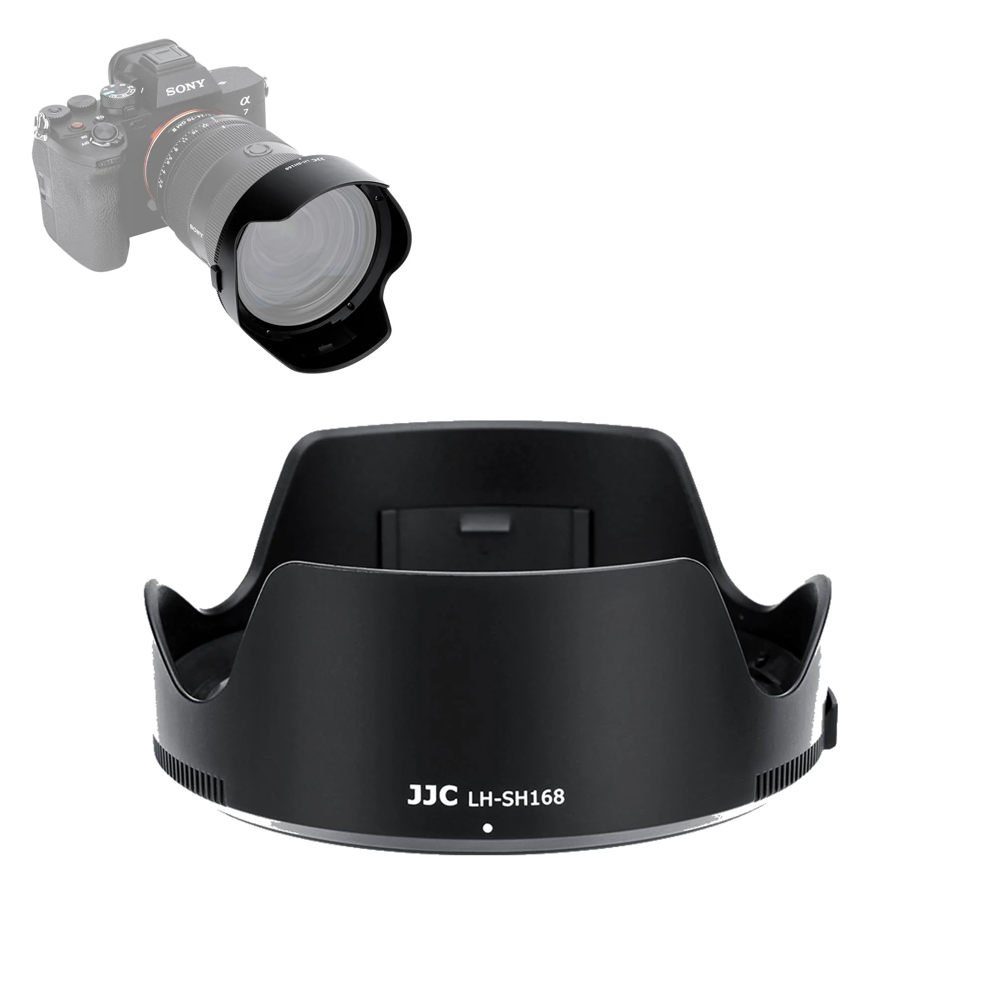 JJC ALC-SH168 Bayonet Reversible Lens Hood Shade for Sony FE 24-70mm F2.8 GM II Lens SEL2470GM2, Replaces Sony ALC-SH168 Lens Hood, Allows to Attach 82mm Filter & Lens Cap