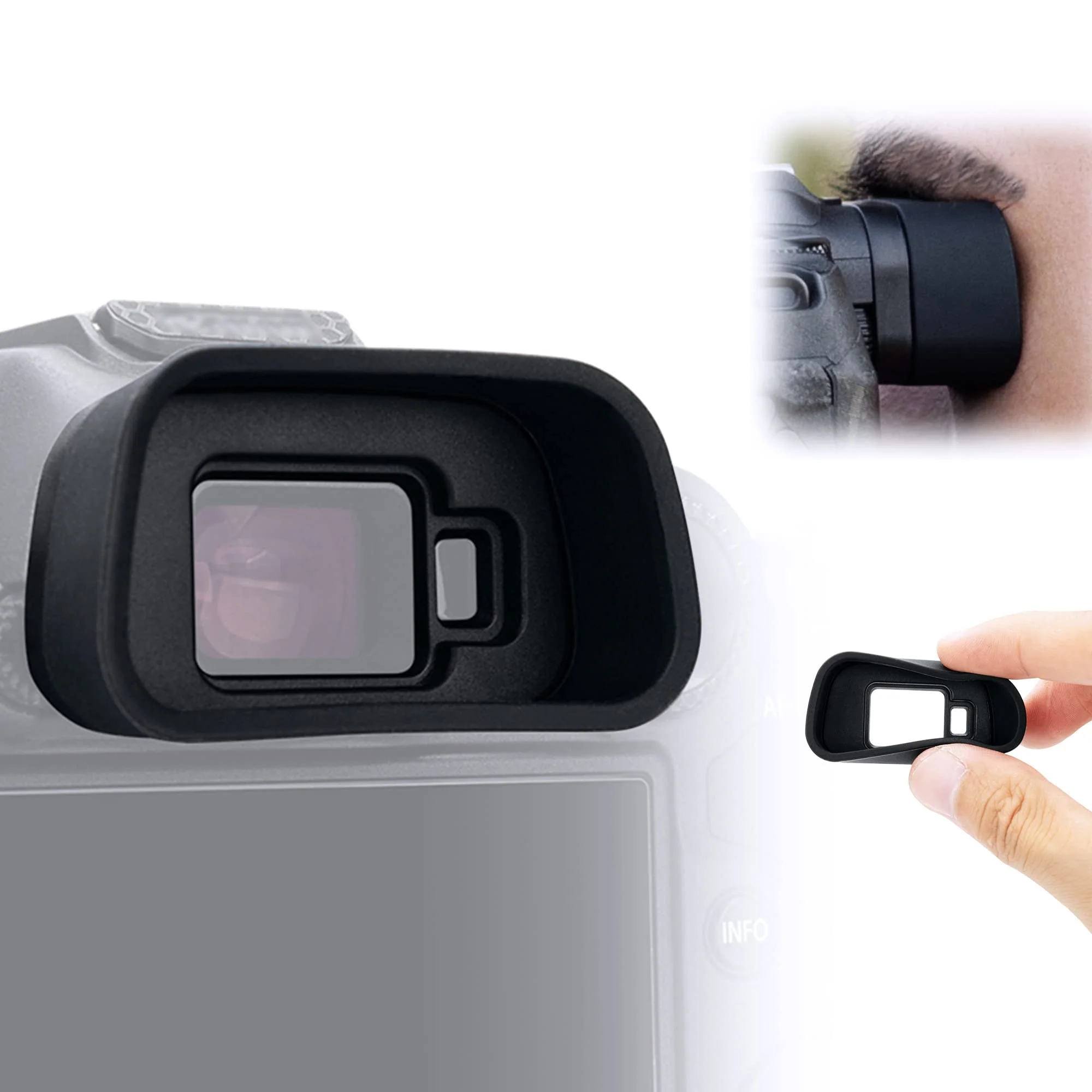 JJC Eyecup Eyepiece Viewfinder for Canon EOS R7 Camera with Soft Silicone Extended Design For EOS R7
