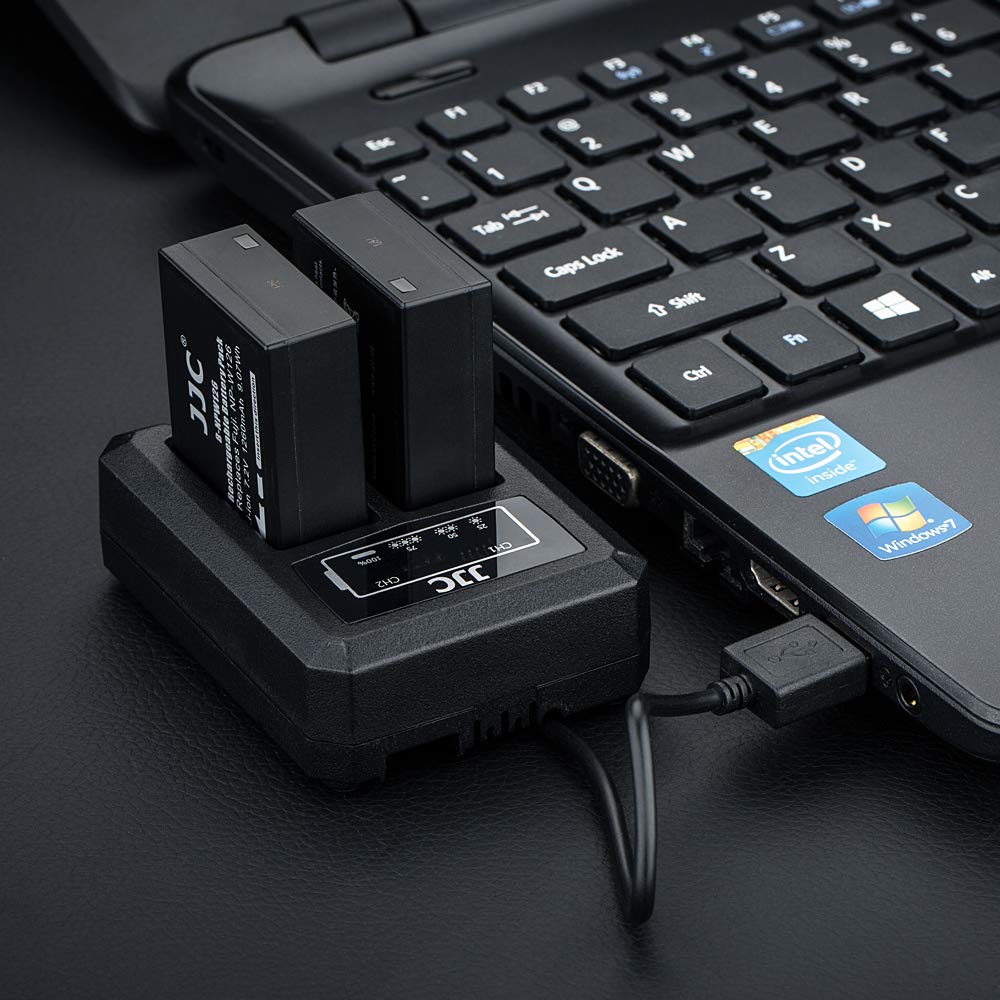 JJC NP-W126 NP-W126S Battery Charger USB Dual Slot for Fuji Fujifilm X100VI X100V X100F X-T50 XT50 X-T30II X-T30 X-T20 X-T10 X-T3 X-T2 X-S10 X-E4 X-E3 X-E2 X-E2S X-A7 X-T200 X-T100 X-H1 XPRO3 & More For Fujifilm NP-W126 or NP-W126S Battery Black - Image 7