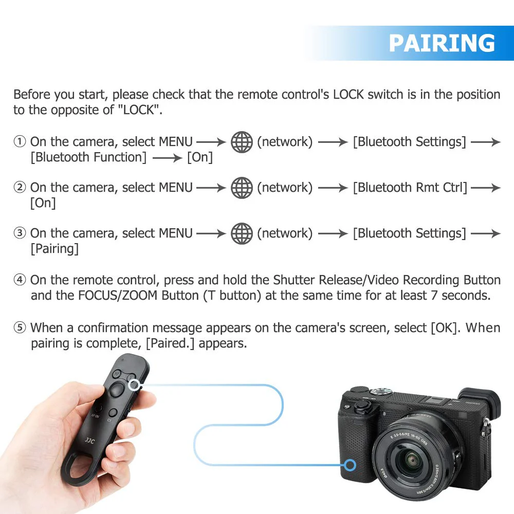 JJC RMT-P1BT Bluetooth Wireless Remote Control Commander for Sony ZV-1 II ZV1 ZV-E1 ZV1F ZV-1F RX100VII RX100M7 ZV-E10 A9III FX30 FX3 A6700 A6600 A6100 A7CR A7C II A7CII A7IV III A7RIV A7RV A7SIII A1 Black - Image 4