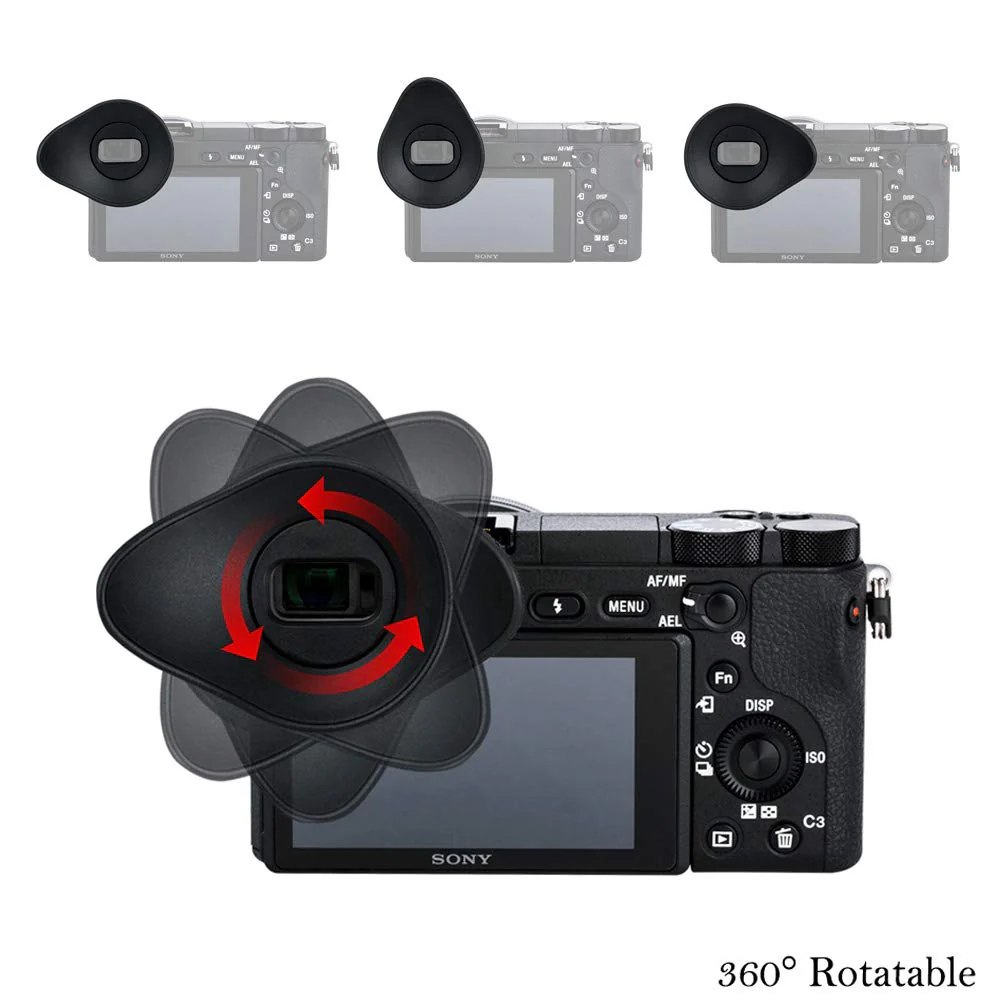 JJC Soft Silicone Camera Eyecup Eyepiece Eyeshade for Sony a6600 a6500 a6400 Viewfinder Protector Replaces Sony FDA-EP17 Eye Cup - Image 4