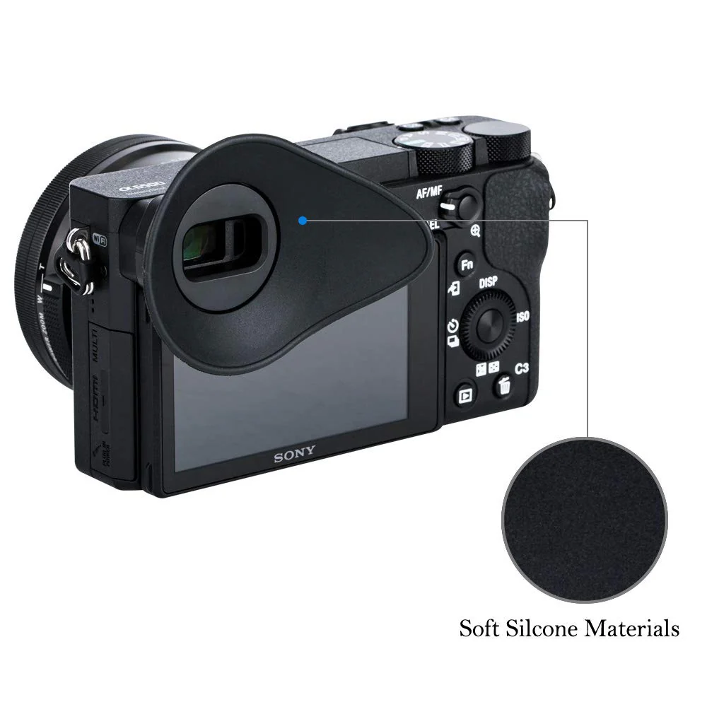 JJC Soft Silicone Camera Eyecup Eyepiece Eyeshade for Sony a6600 a6500 a6400 Viewfinder Protector Replaces Sony FDA-EP17 Eye Cup - Image 5
