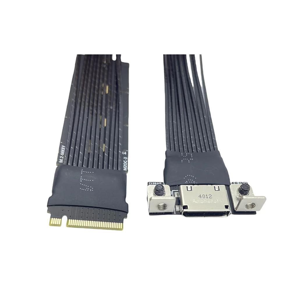 JMT M.2 NVMe M Key to Oculink 4i / SFF8611 Extension Cable PCIe4.0 X4 Gen3 4 Compatible with T10 / SAS-4 SFF-8612 (15cm) 15cm