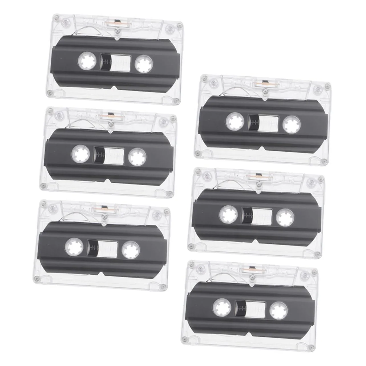 jojofuny 6 Pcs Blank Audio Cassette Tapes Recordable Audio Tapes 30-Minute Blank Audio Cassette Tape for Recording