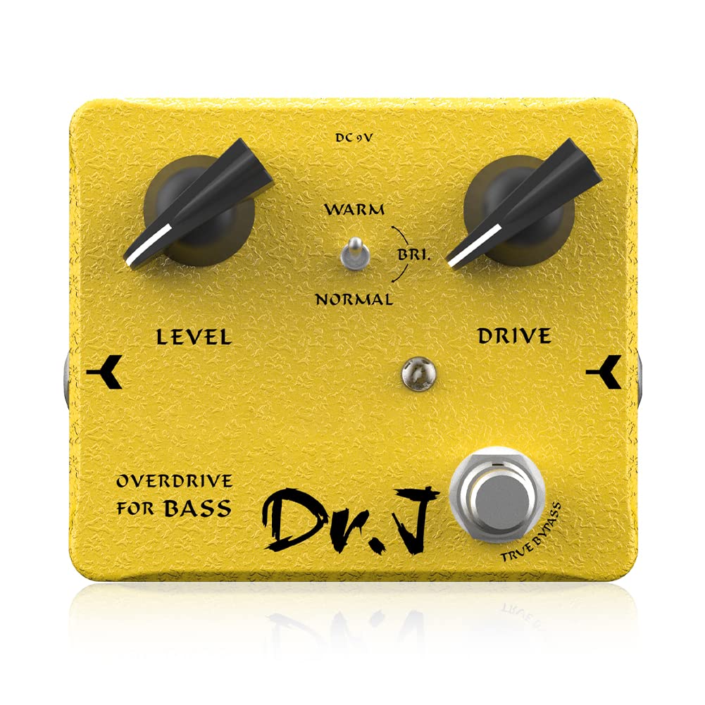 JOYO Bass Overdrive Pedal Effects from Rock to Metal Specially Design for Bassist High-end Edition Dr.J Series (D52) Bass Yellow