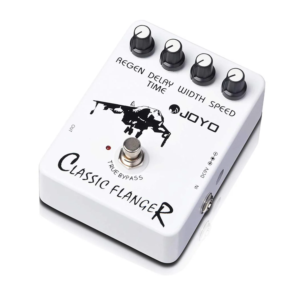 JOYO Flanger Effect Pedal Achieve Metallic Flanger Sounds & Rapid Tremulous Vibrato for Electric Guitar Effect - True Bypass (JF-07) White