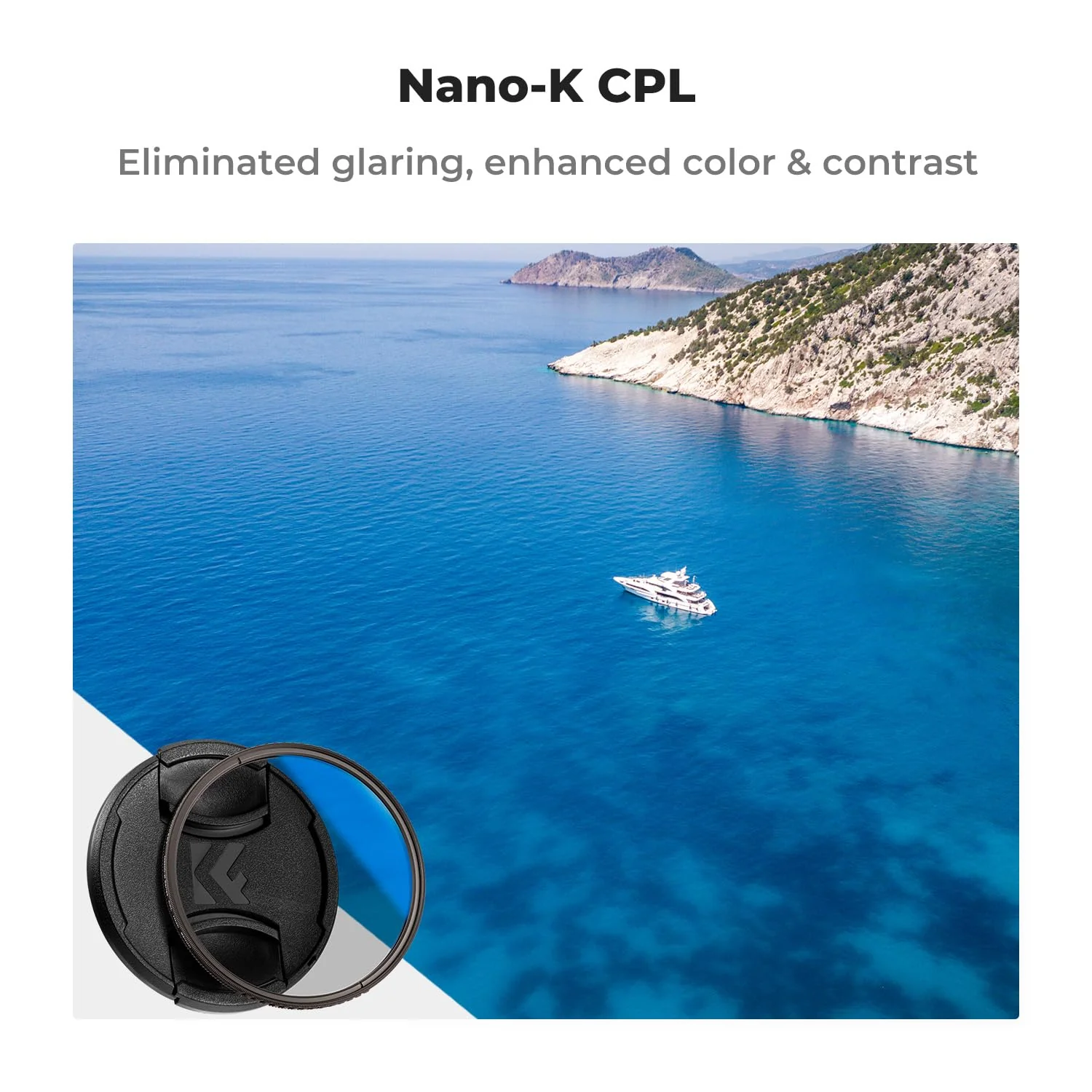 K&F Concept 49mm Circular Polarizer Filter with Lens Cap Cleaning Cloth Optical Glass Ultra Slim 18 Multi-Layer Coatings Polarizing Filter for Camera Lens (K-Series) - Image 2