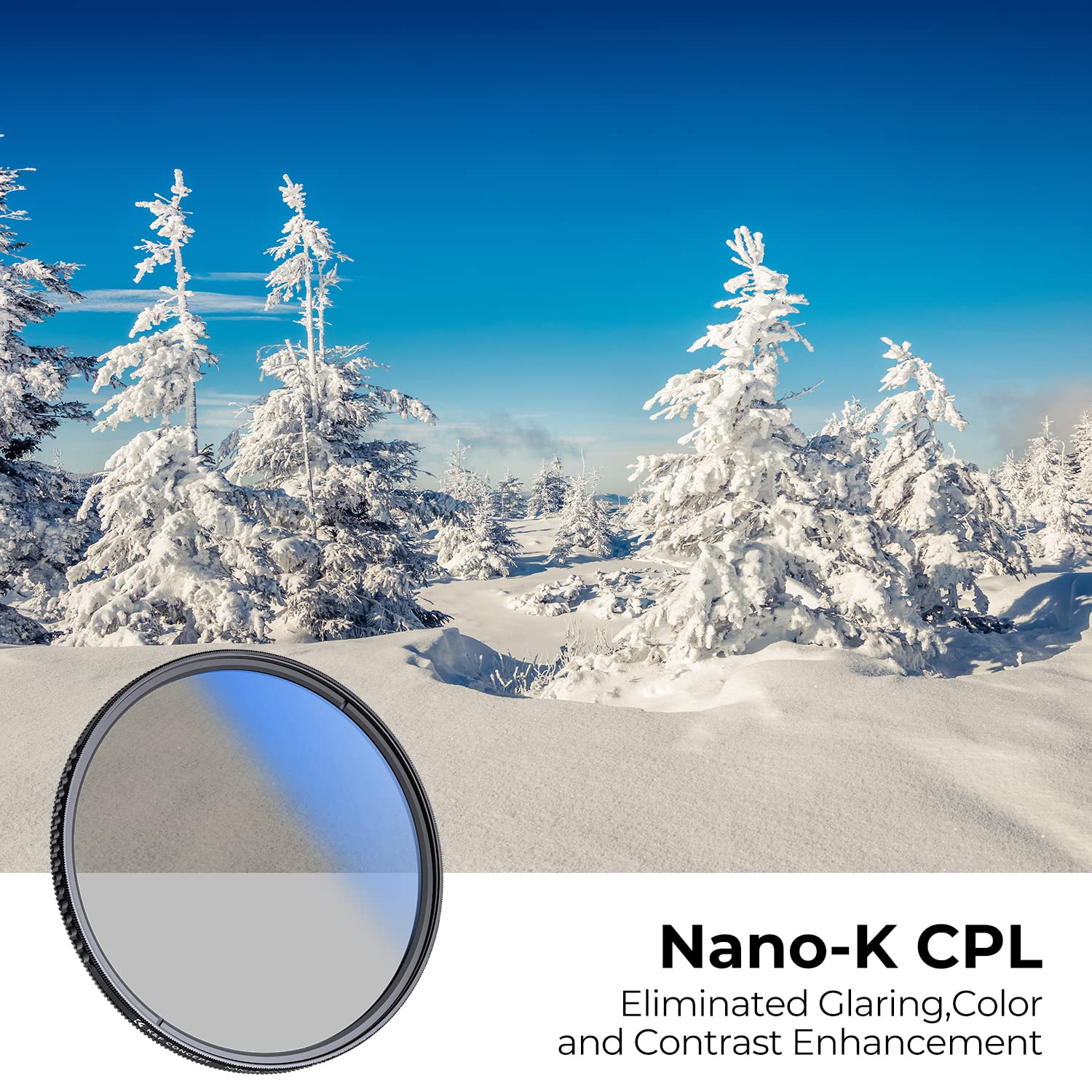 K&F Concept 67mm Circular Polarizer Filter Ultra-Slim 18 Multi-Coated Optical Glass Circular Polarizing Filter for Camera Lenses with Cleaning Cloth (K Series) - Image 2