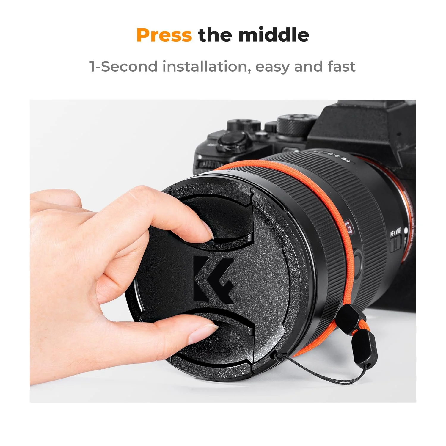 K&F Concept 67mm Front Lens Cap Cover Kit, 5-in-1 Center Pinch Lens Cover + Anti-Loss Keeper + Microfiber Cleaning Cloth Compatible with Canon, Nikon, Sony, Fujifilm Camera Lenses with 67mm Thread - Image 5
