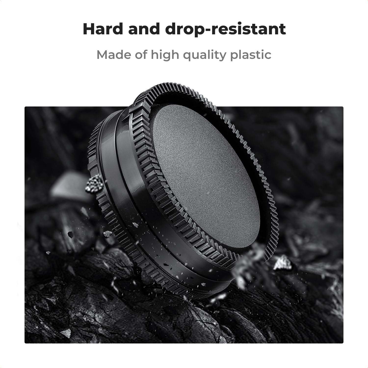 K&F Concept E Mount Body Cap & Rear Lens Cover for Sony Nex E Mount A6700 A6600 A6500 A6400 A6300 A6100 A6000 A5100 A5000 A7C A7CR A7C II A7 A7S A7R FX3 FX30 A9 A9II ZV-E10 NEX-6 NEX-7 NEX-5C NEX-3 - Image 5
